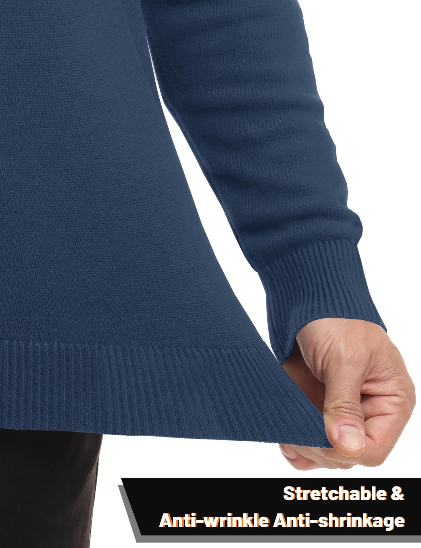 MAGNIVIT Men's Sweater Quarter Zip Pullover Fall Winter Spring Polo Sweatshirts