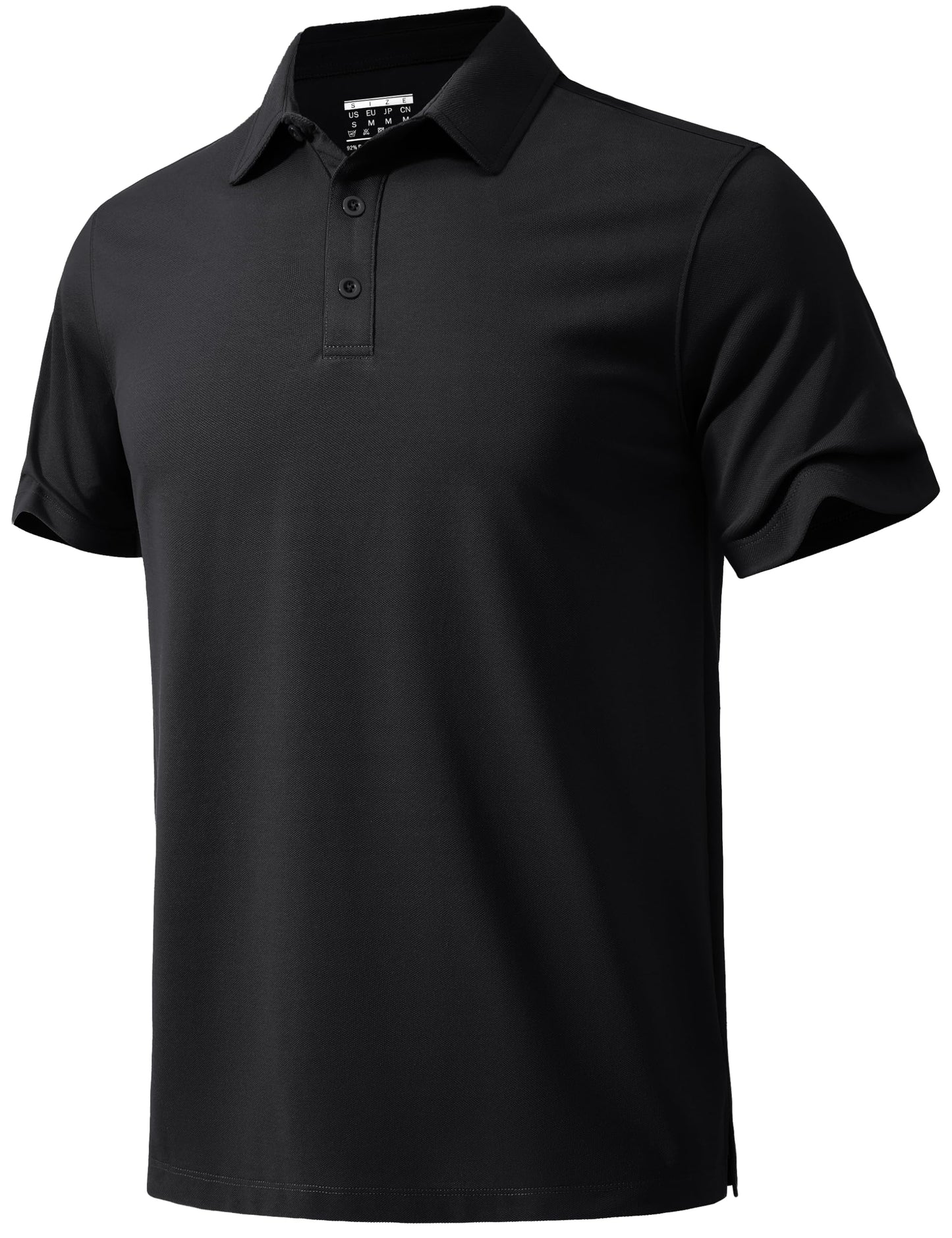 MAGNIVIT Men's Polo Shirt Short Sleeve 3 Button Cotton Pique Casual T-Shirts Moisture Wicking Performance Work Golf Tee