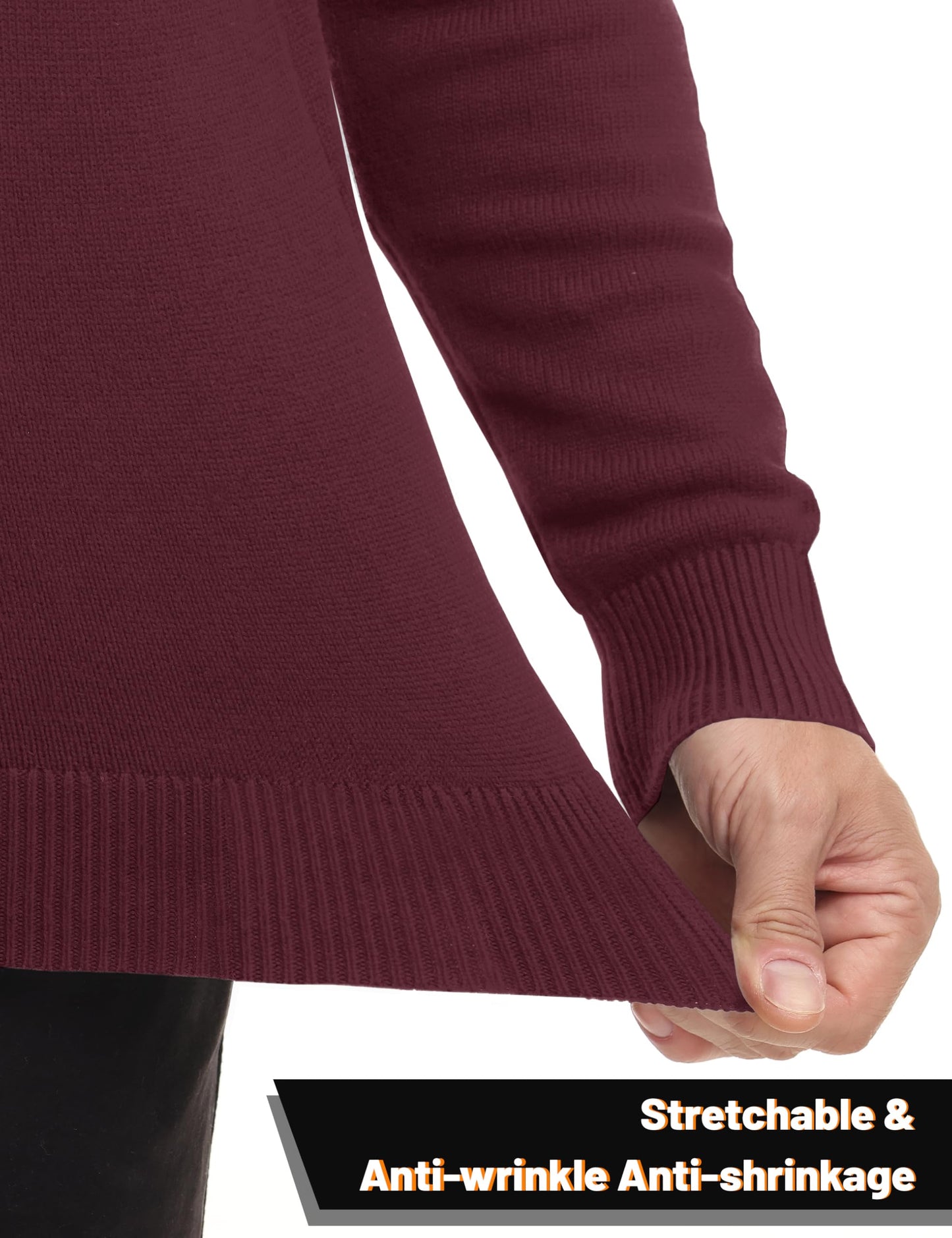 MAGNIVIT Men's Sweater Quarter Zip Pullover Fall Winter Spring Polo Sweatshirts