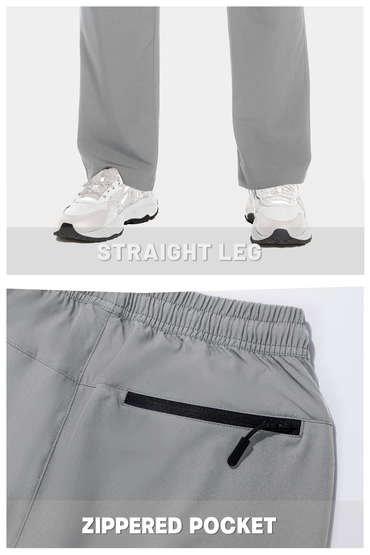 MAGNIVIT Men's Sweatpants with Zipper Pocket Lightweight Quick Dry Athletic Pants Elastic Waist Casual Jogger Gym Hiking Pant
