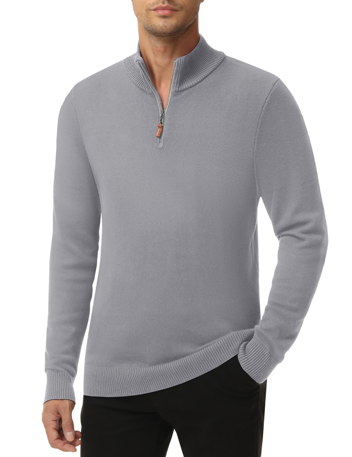 MAGNIVIT Men's Sweater Quarter Zip Pullover Fall Winter Spring Polo Sweatshirts