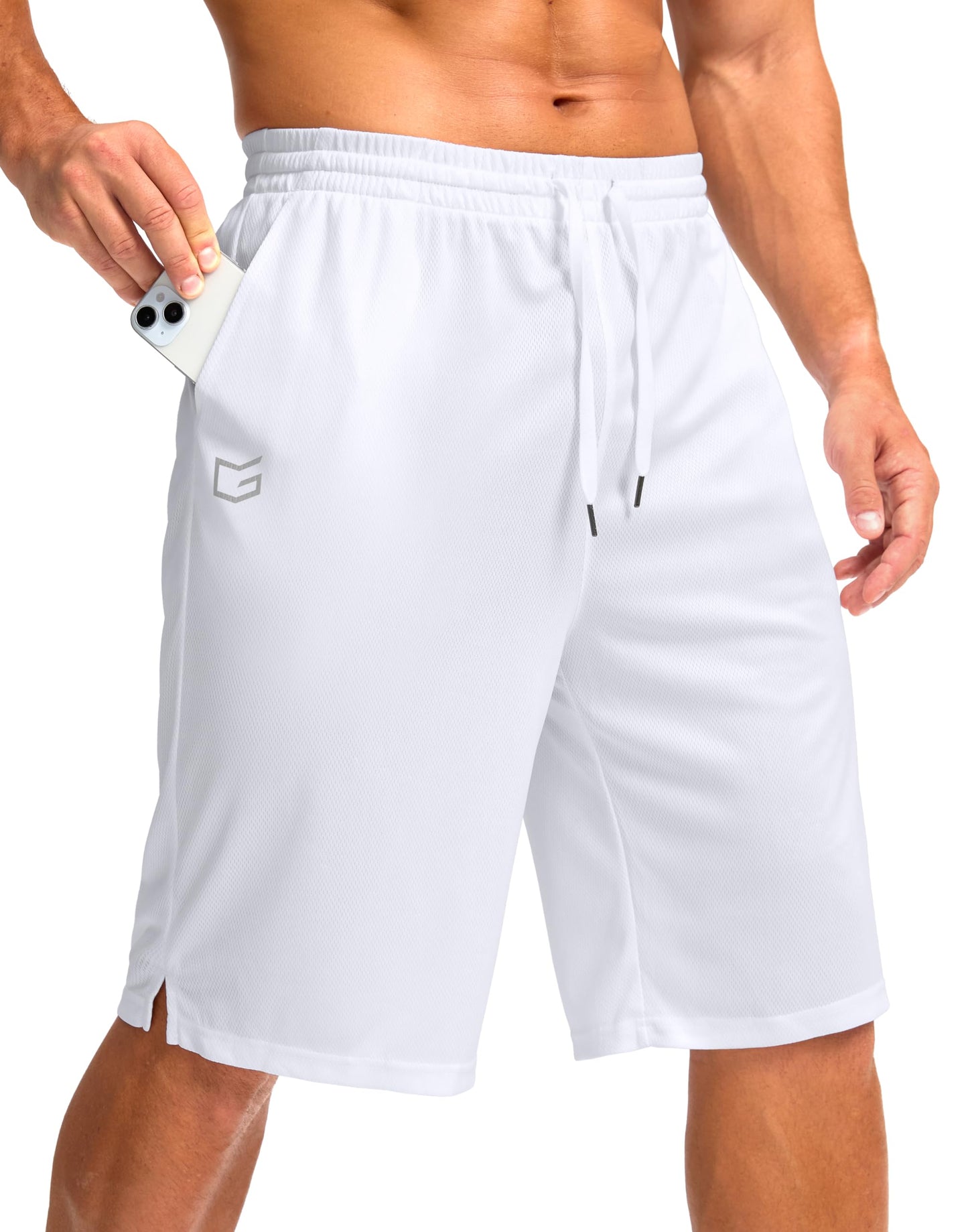 G Gradual Men's Athletic Shorts with Pockets 11" Long Basketball Shorts Lightweight Quick Dry Gym Workout Shorts for Men