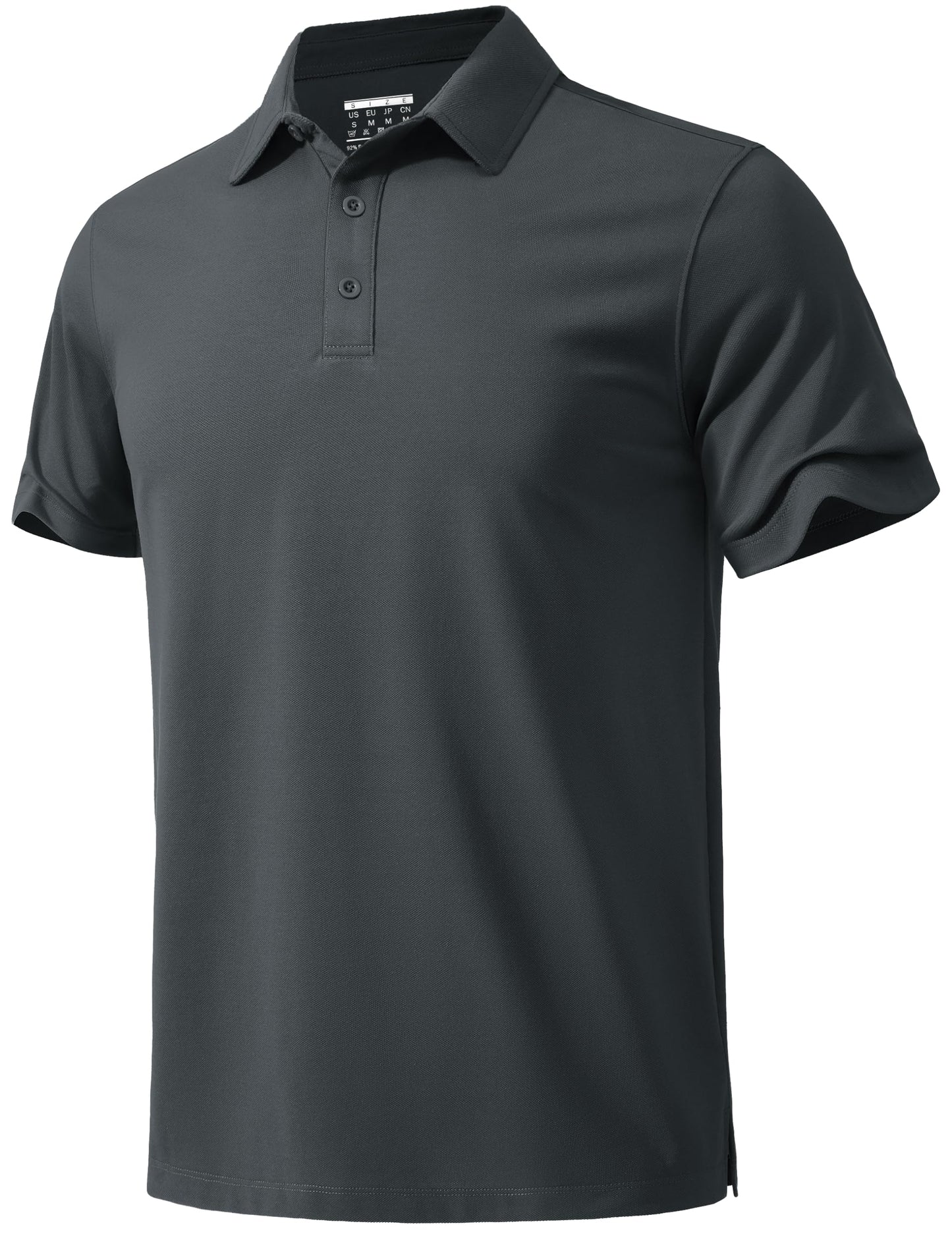 MAGNIVIT Men's Polo Shirt Short Sleeve 3 Button Cotton Pique Casual T-Shirts Moisture Wicking Performance Work Golf Tee