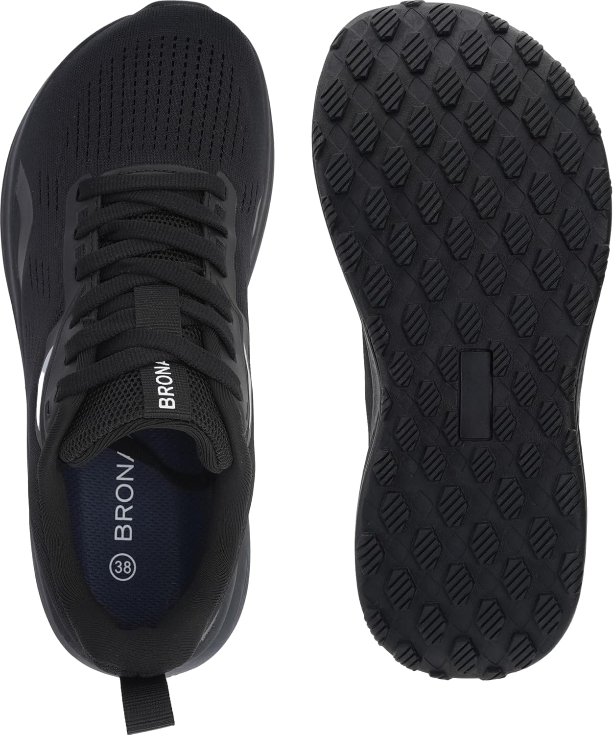 BRONAX Mens Wide Running Shoes Size 11 Black