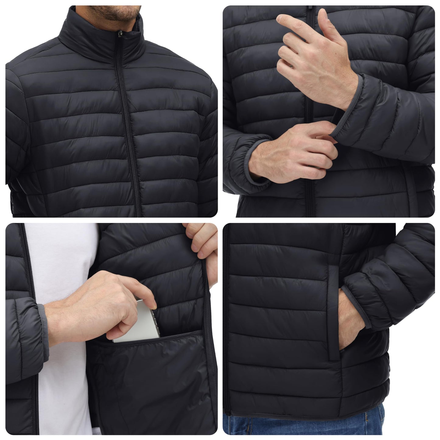 MAGNIVIT Men's Puffer Jackets Lightweight Warm Winter Coat Water-Repellent Windbreaker Insulated Quilted Packable Jacket
