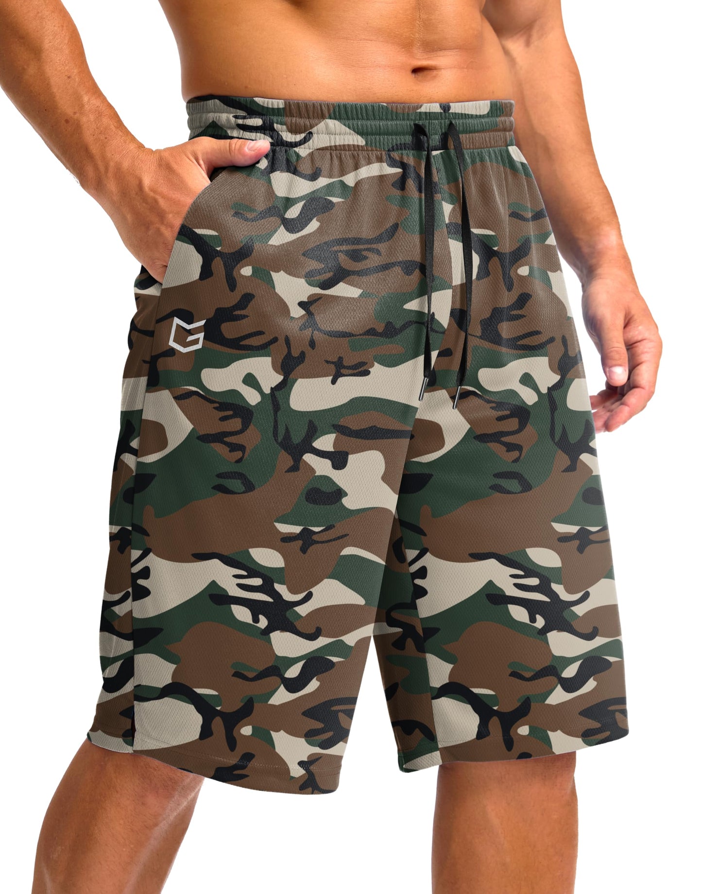G Gradual Men's Athletic Shorts with Pockets 11" Long Basketball Shorts Lightweight Quick Dry Gym Workout Shorts for Men