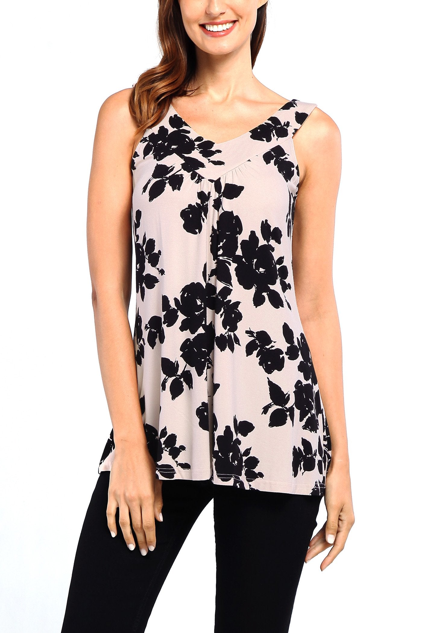 Ninedaily Women Comfy Sleeveless Tunic Top Pleated V Neck Tanks Vest Summer