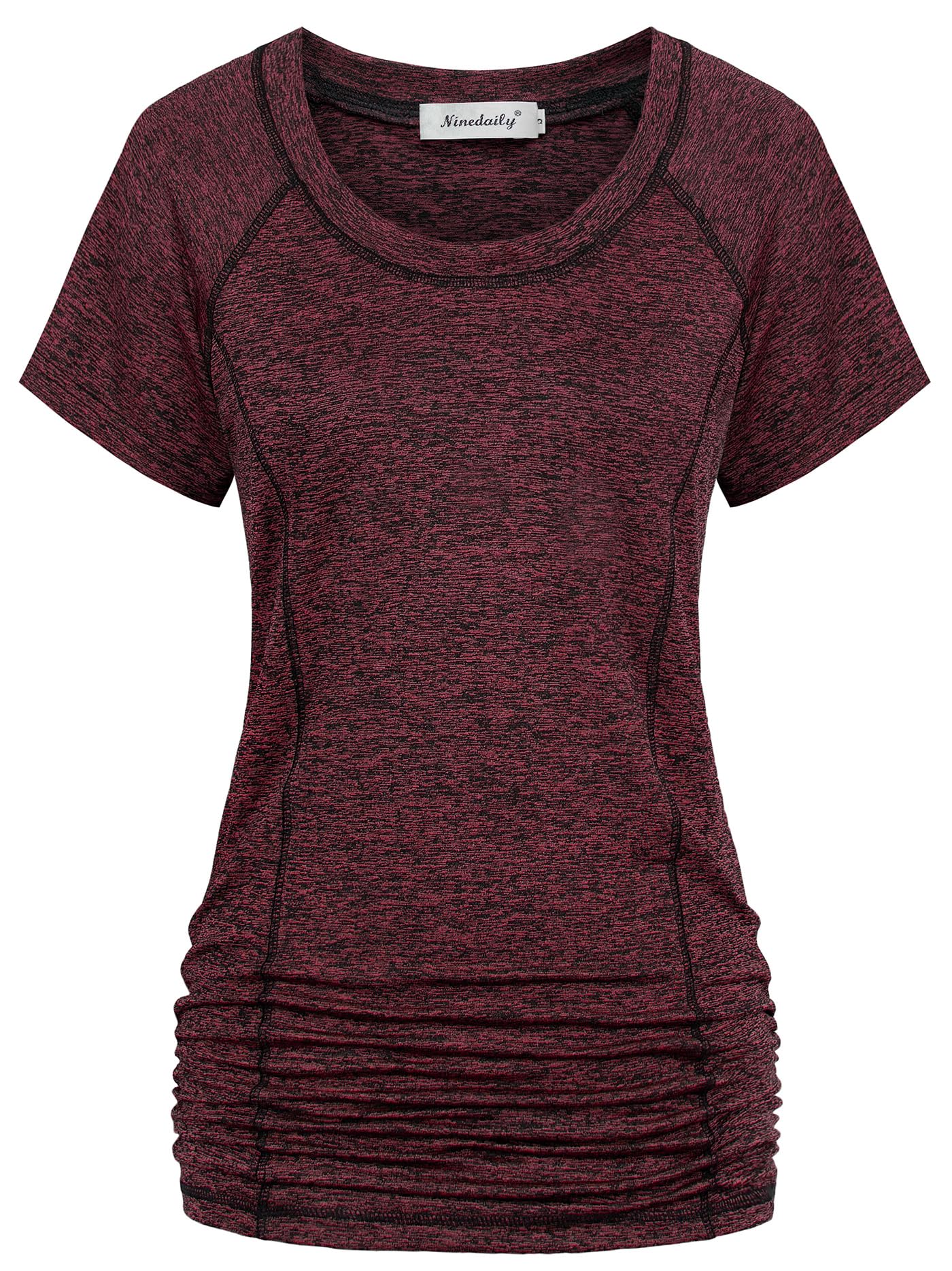 Ninedaily Womens Workout Top Running Yoga Shirt Summer Short Sleeve Casual Tunic