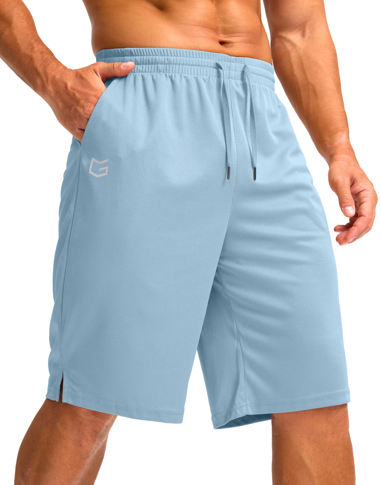 G Gradual Men's Athletic Shorts with Pockets 11" Long Basketball Shorts Lightweight Quick Dry Gym Workout Shorts for Men