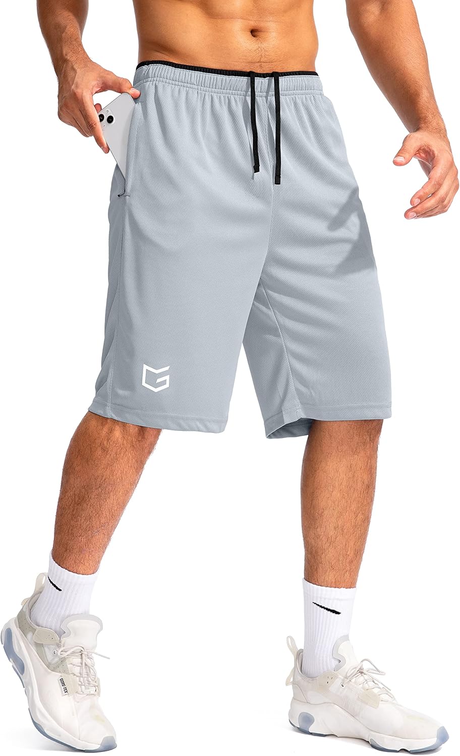 G Gradual Men's Basketball Shorts with Zipper Pockets Lightweight Quick Dry 11" Long Shorts for Men Athletic Gym