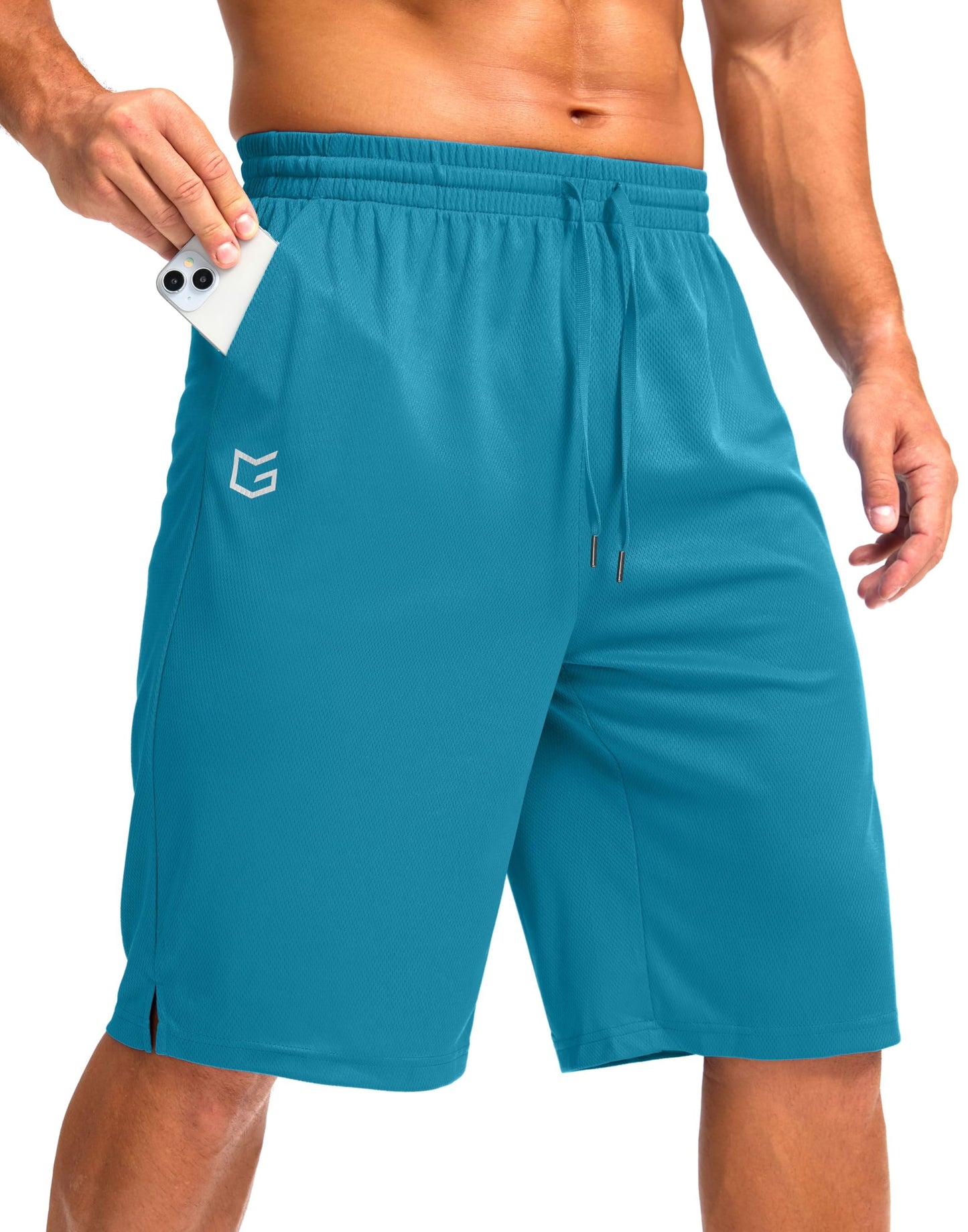 G Gradual Men's Athletic Shorts with Pockets 11" Long Basketball Shorts Lightweight Quick Dry Gym Workout Shorts for Men
