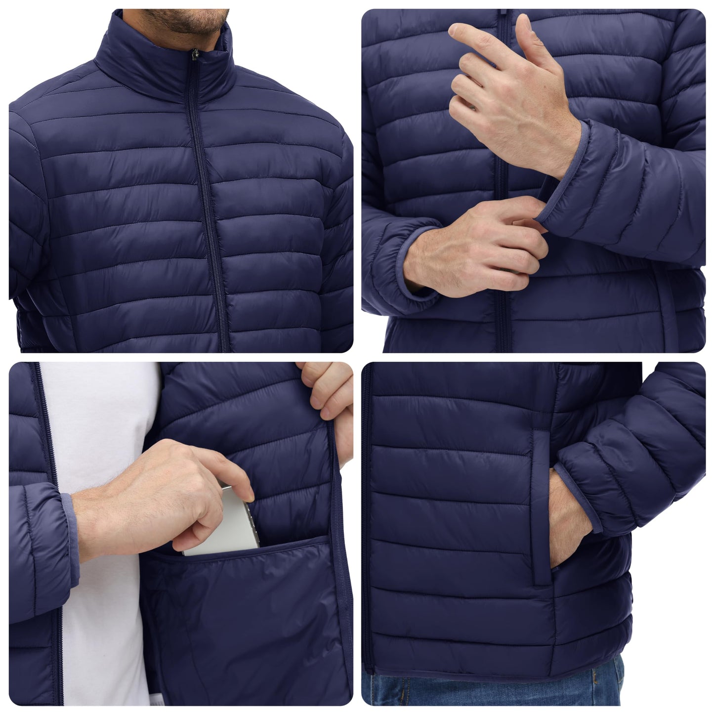 MAGNIVIT Men's Puffer Jackets Lightweight Warm Winter Coat Water-Repellent Windbreaker Insulated Quilted Packable Jacket