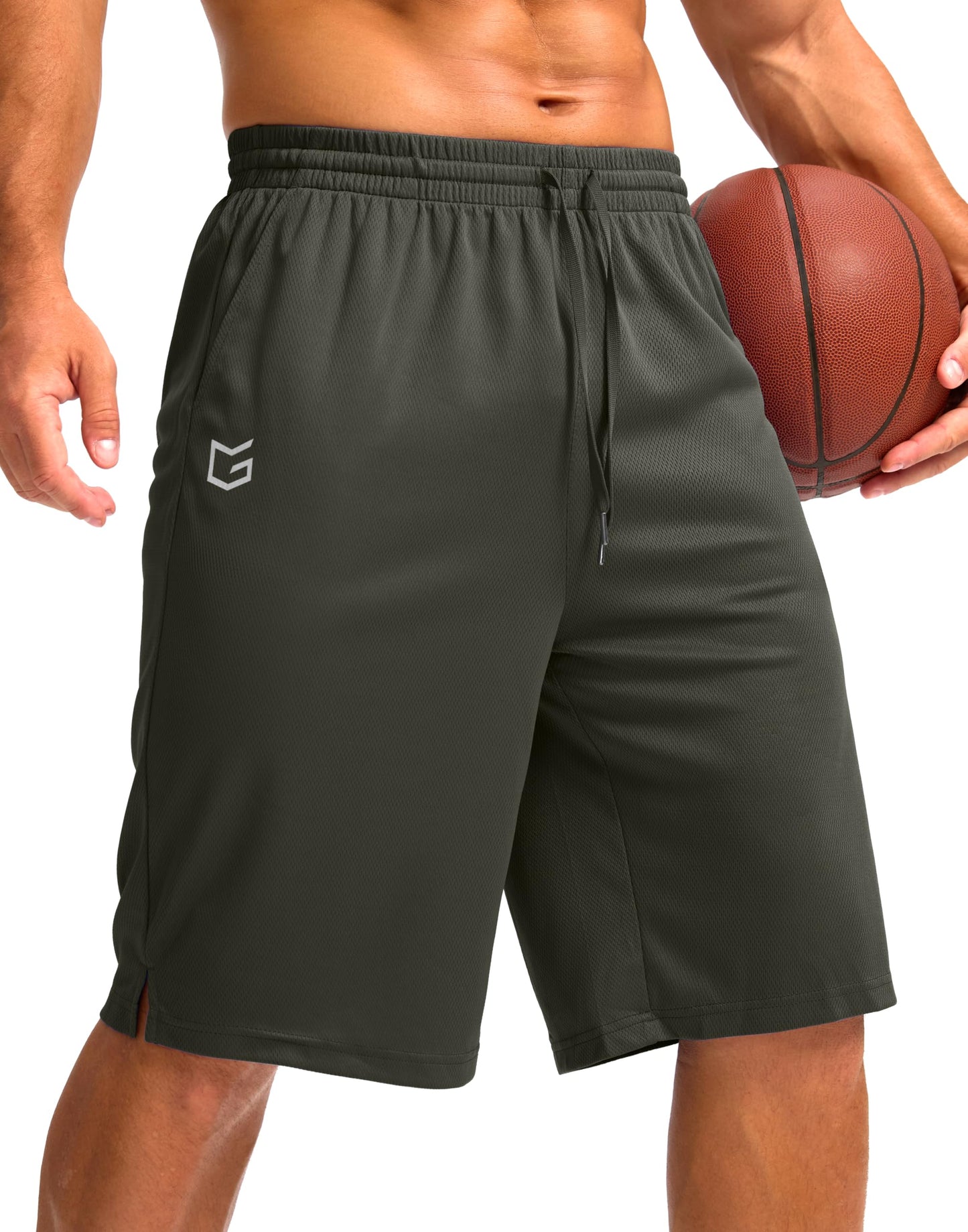 G Gradual Men's Athletic Shorts with Pockets 11" Long Basketball Shorts Lightweight Quick Dry Gym Workout Shorts for Men