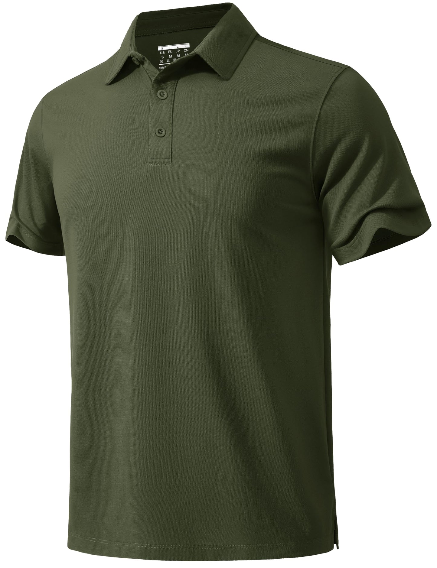 MAGNIVIT Men's Polo Shirt Short Sleeve 3 Button Cotton Pique Casual T-Shirts Moisture Wicking Performance Work Golf Tee