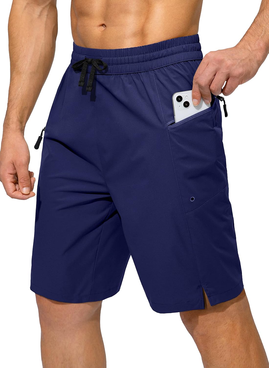 Men's Swim Trunks Quick Dry Board Shorts with Zipper Pockets Beach Shorts Bathing Suits for Men - No Mesh Liner