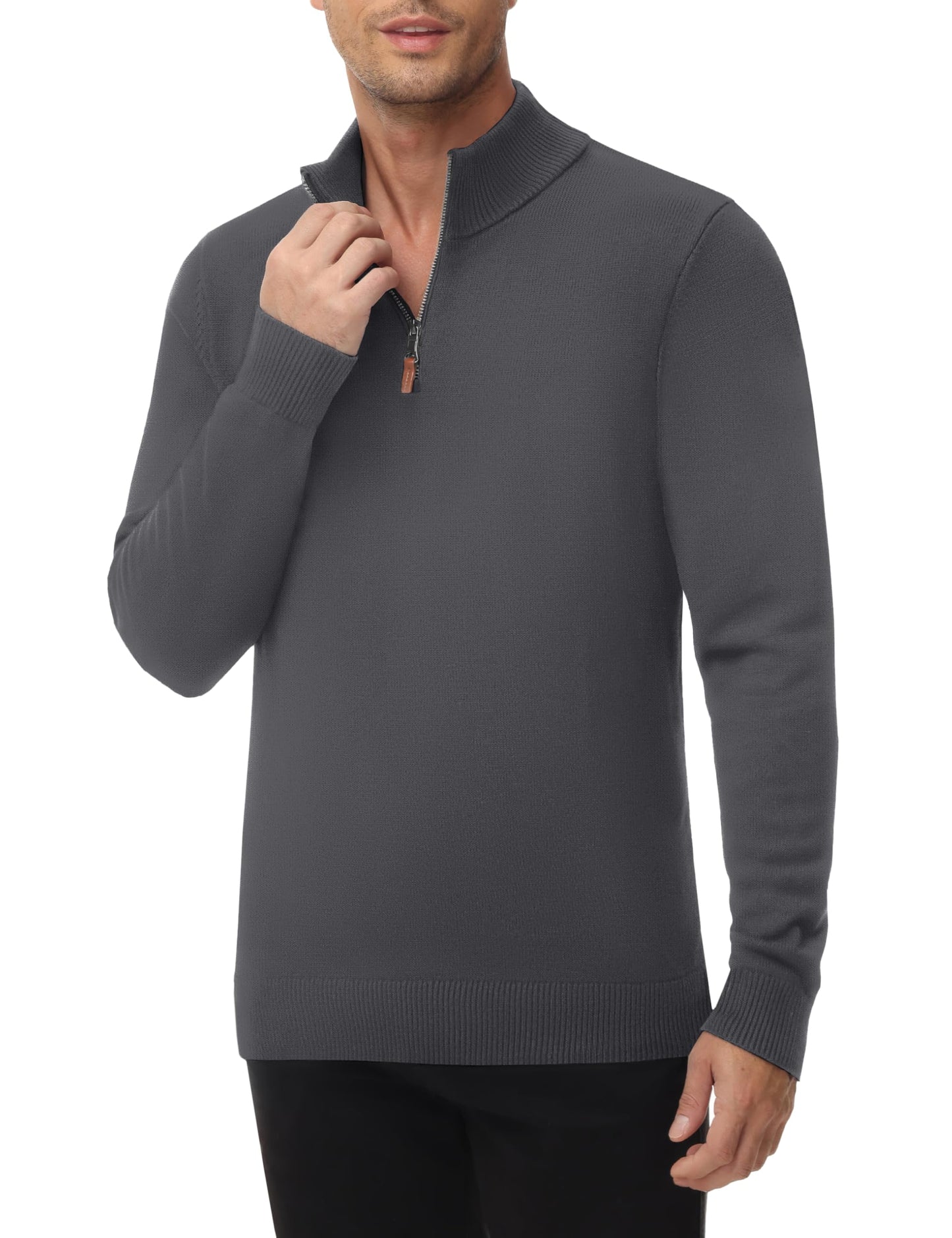 MAGNIVIT Men's Sweater Quarter Zip Pullover Fall Winter Spring Polo Sweatshirts