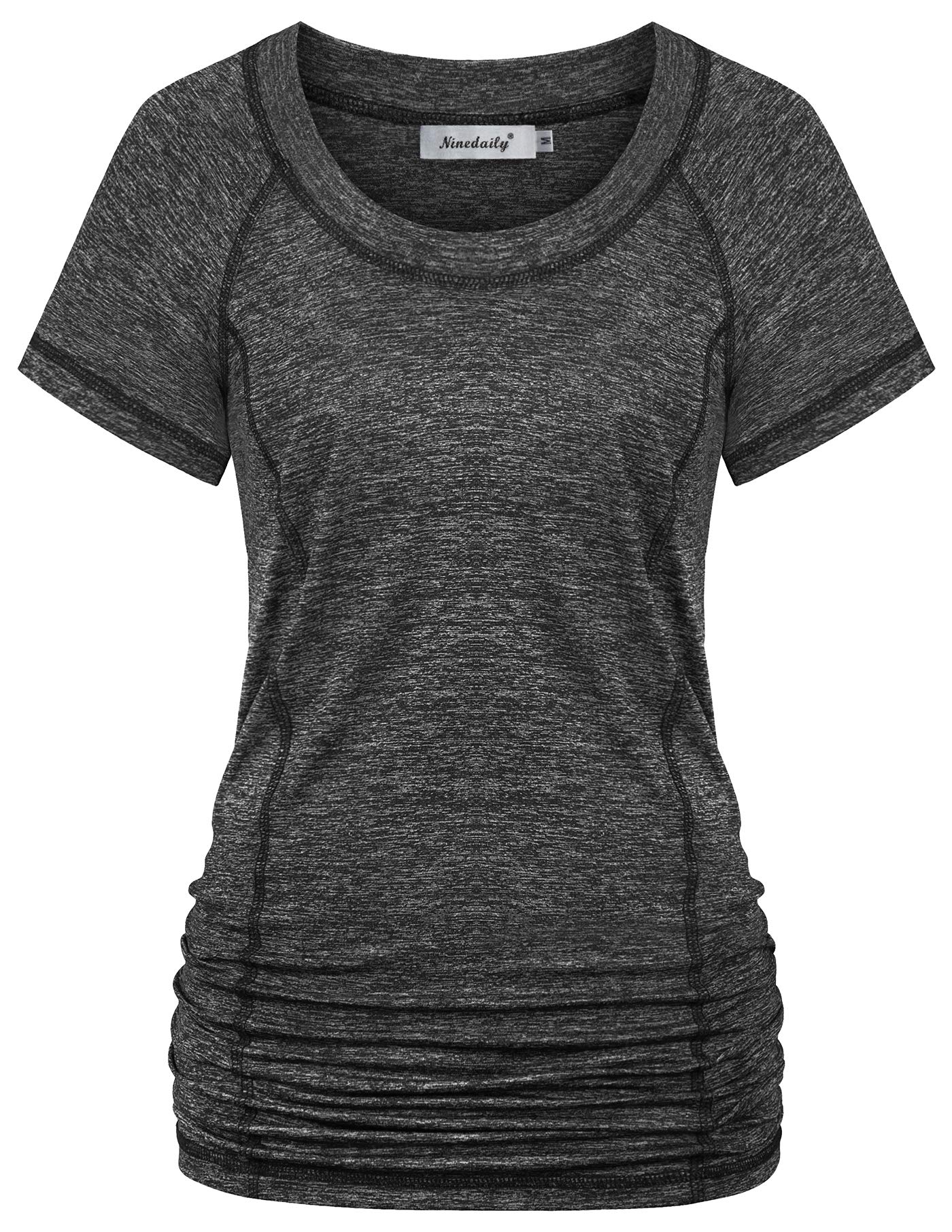 Ninedaily Womens Workout Top Running Yoga Shirt Summer Short Sleeve Casual Tunic