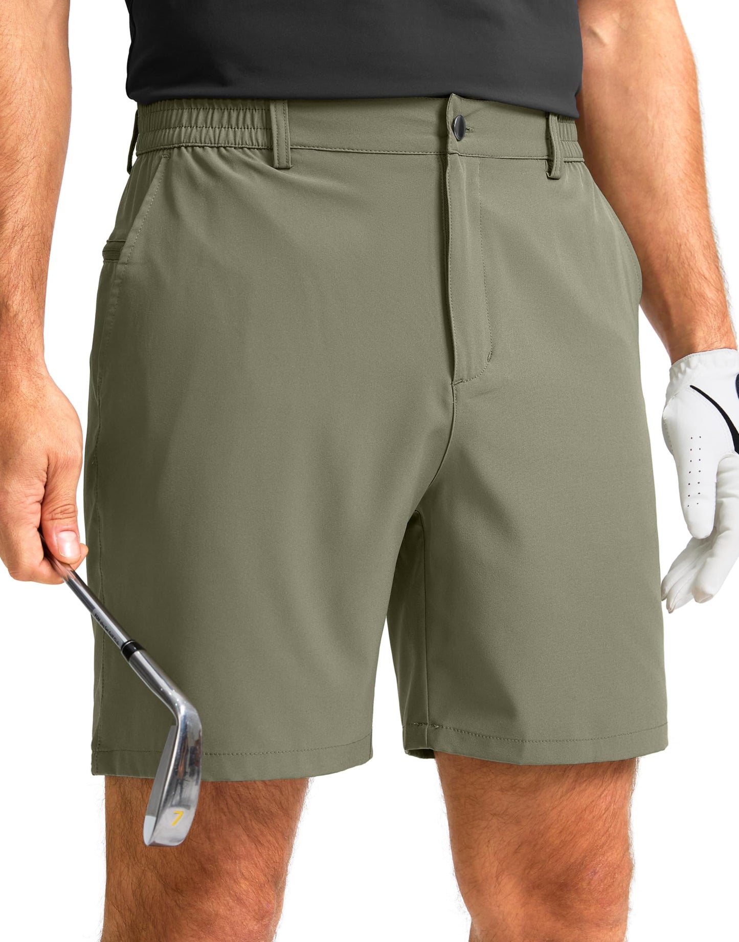 Men's Casual Shorts 7" Lightweight Golf Shorts for Men Stretch with 3 Pockets Quick Dry Breathable Work Shorts