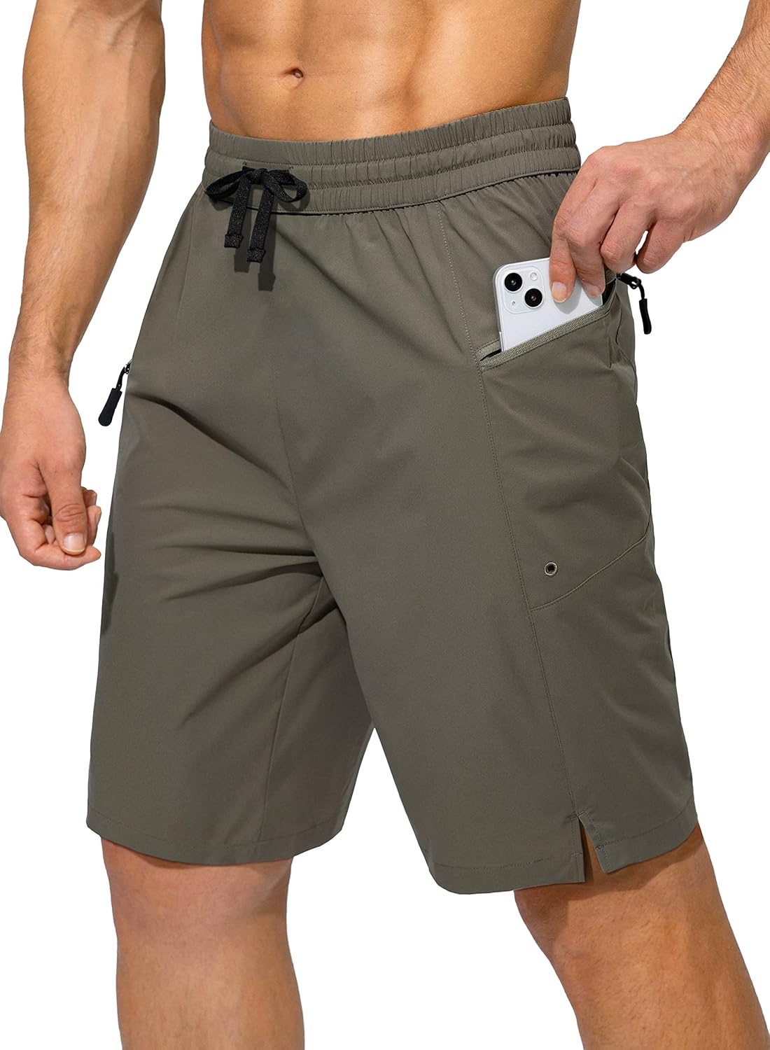 Men's Swim Trunks Quick Dry Board Shorts with Zipper Pockets Beach Shorts Bathing Suits for Men - No Mesh Liner