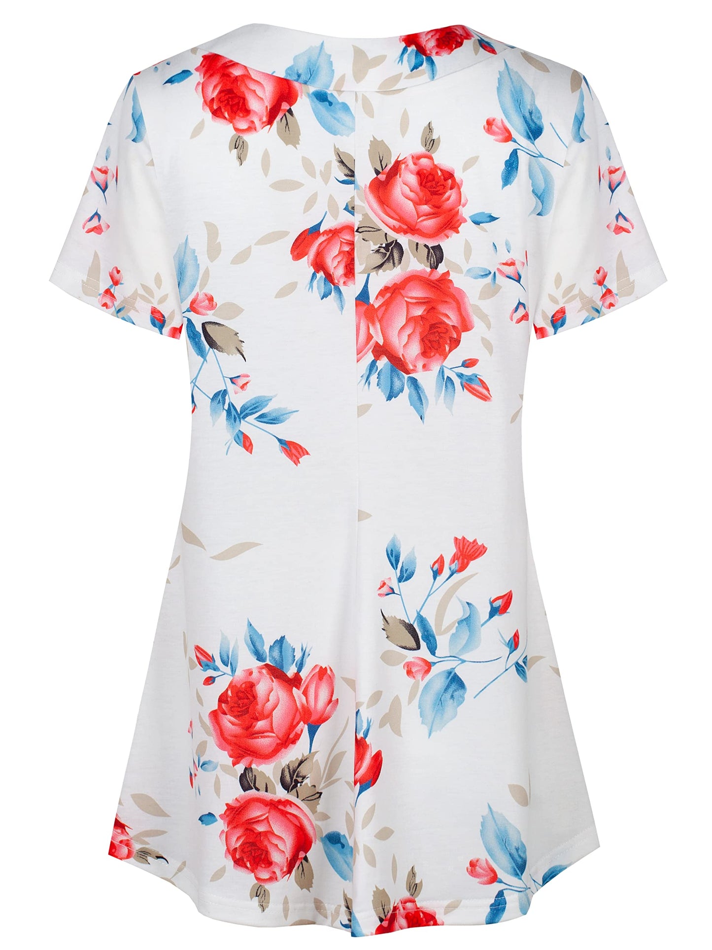 Ninedaily Women's Tunic Summer Short Sleeve Top Loose V Neck Dressy Shirt Blouse