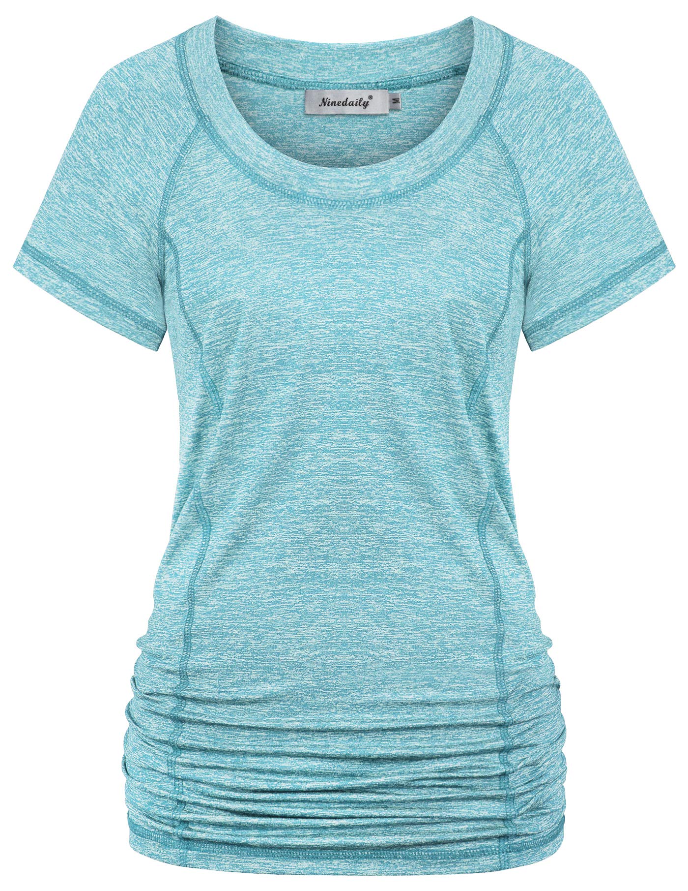 Ninedaily Womens Workout Top Running Yoga Shirt Summer Short Sleeve Casual Tunic