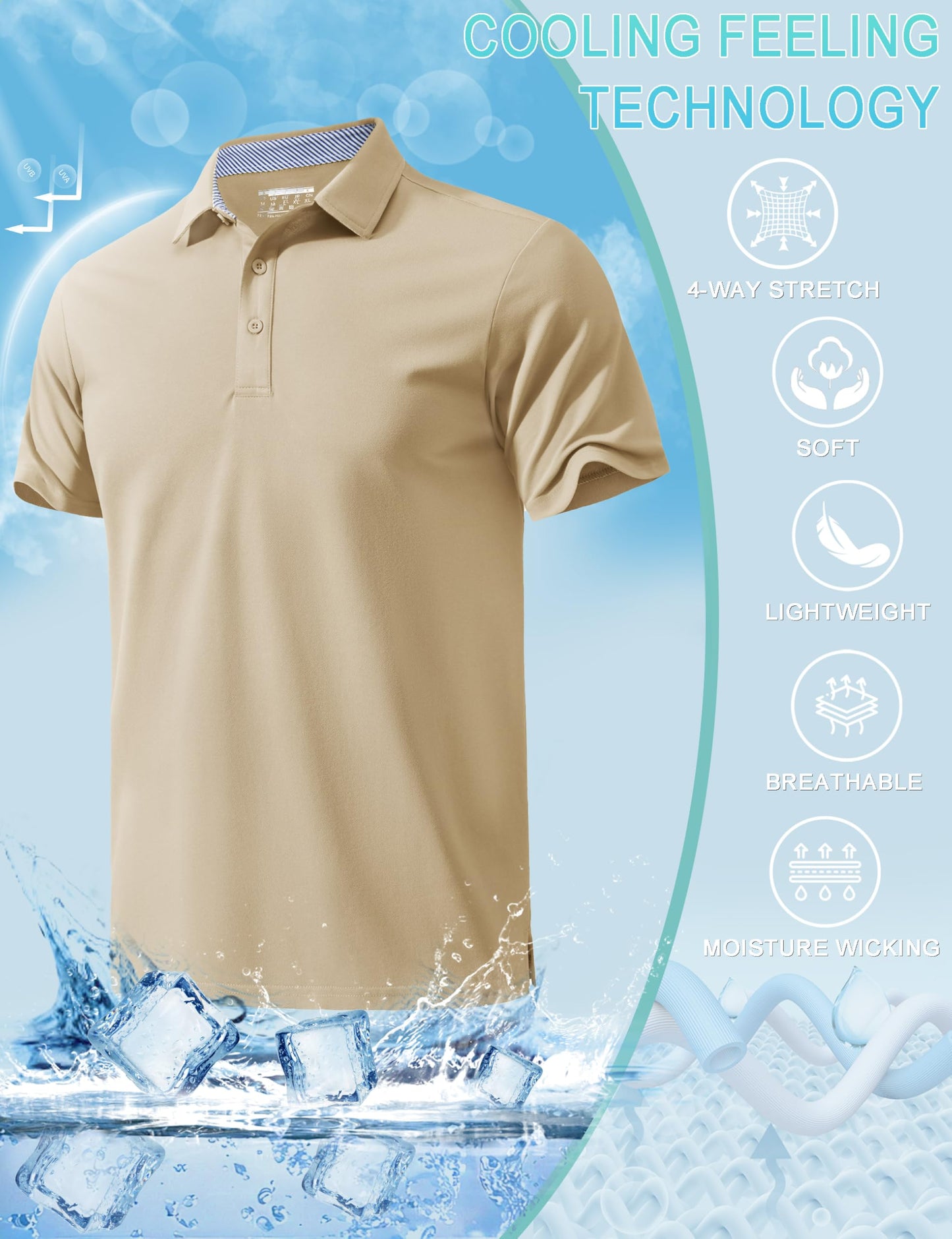 MAGNIVIT Mens Polo Shirts Short Sleeve Athletic Golf Shirts Moisture Wicking 3-Button Casual Cotton Collared Shirt