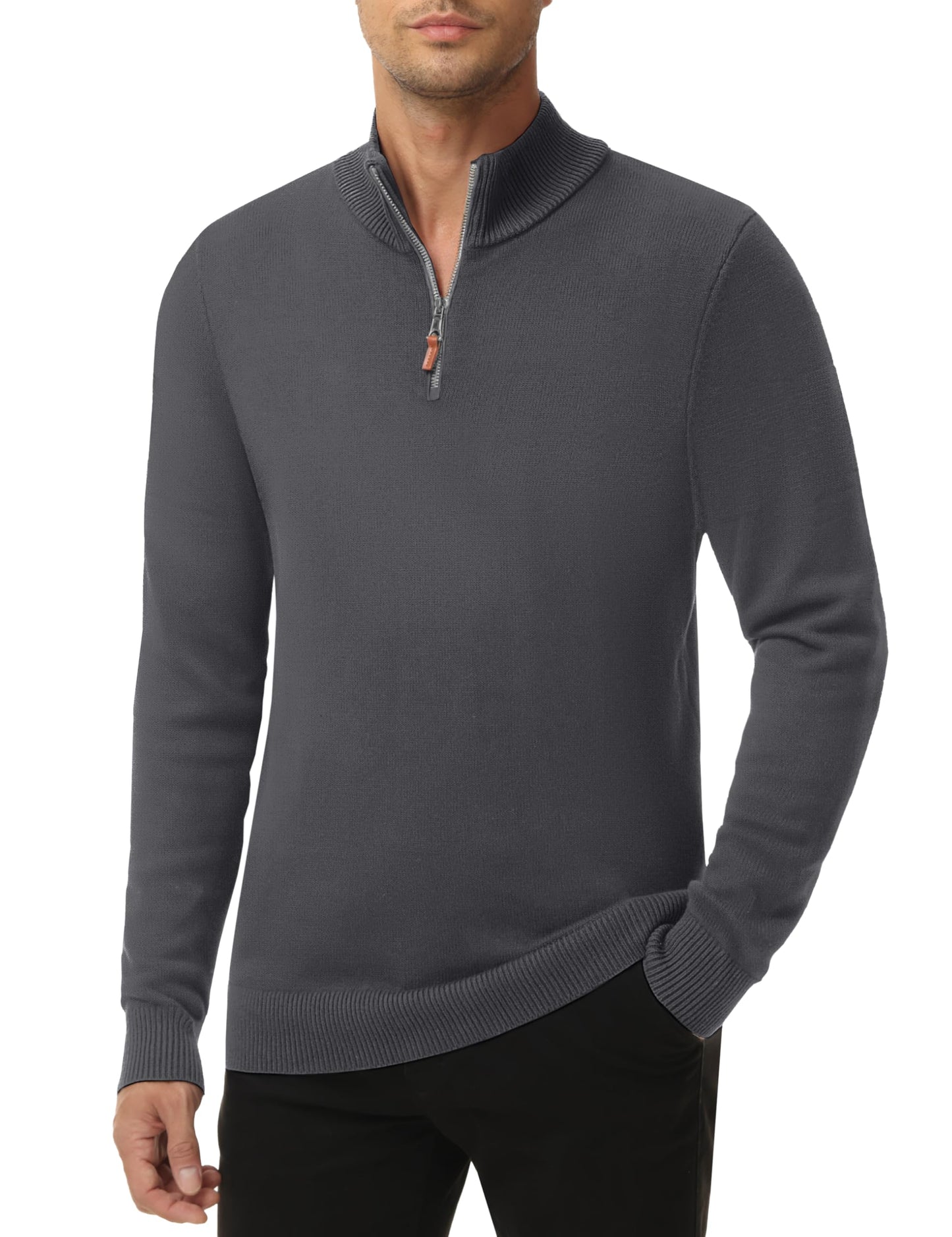 MAGNIVIT Men's Sweater Quarter Zip Pullover Fall Winter Spring Polo Sweatshirts