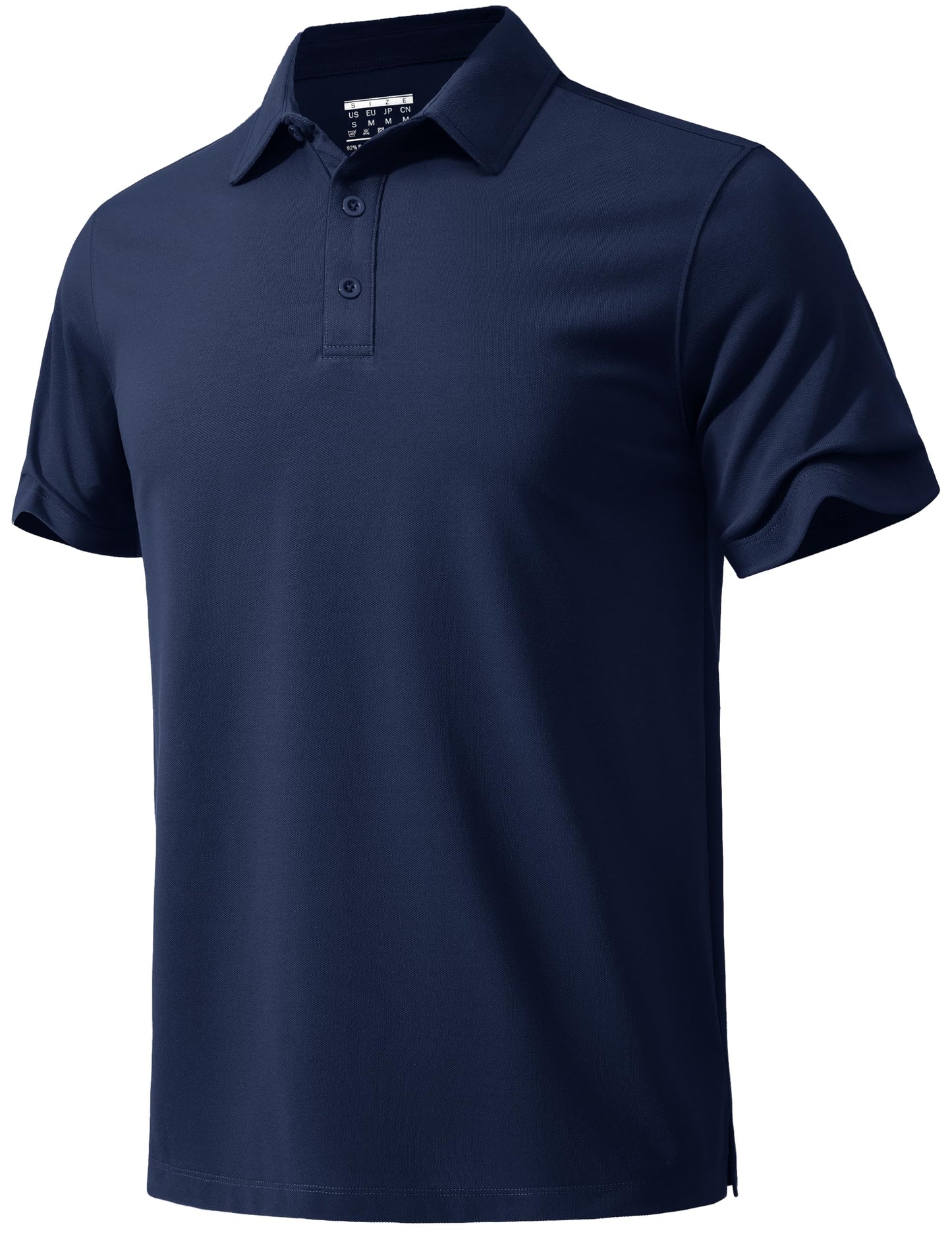 MAGNIVIT Men's Polo Shirt Short Sleeve 3 Button Cotton Pique Casual T-Shirts Moisture Wicking Performance Work Golf Tee