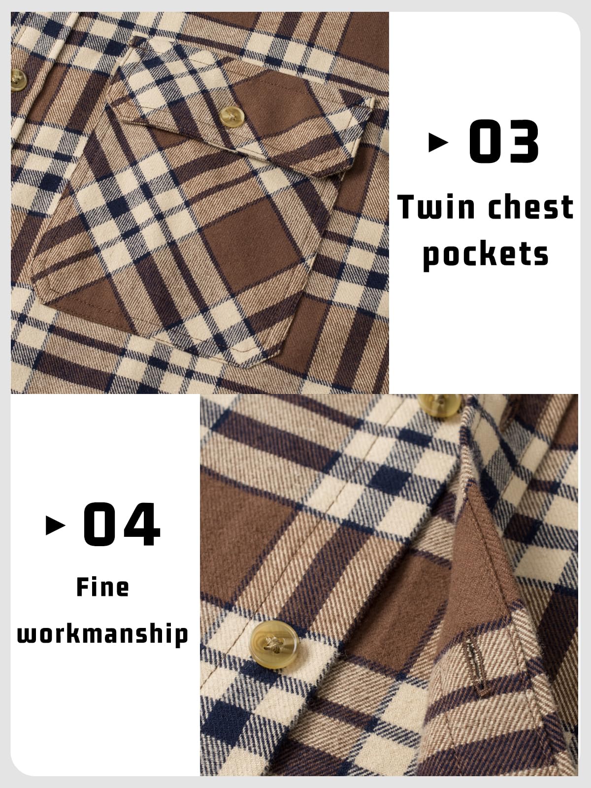 MAGNIVIT Men's Button Down Regular Fit Long Sleeve Plaid Flannel Casual Shirts