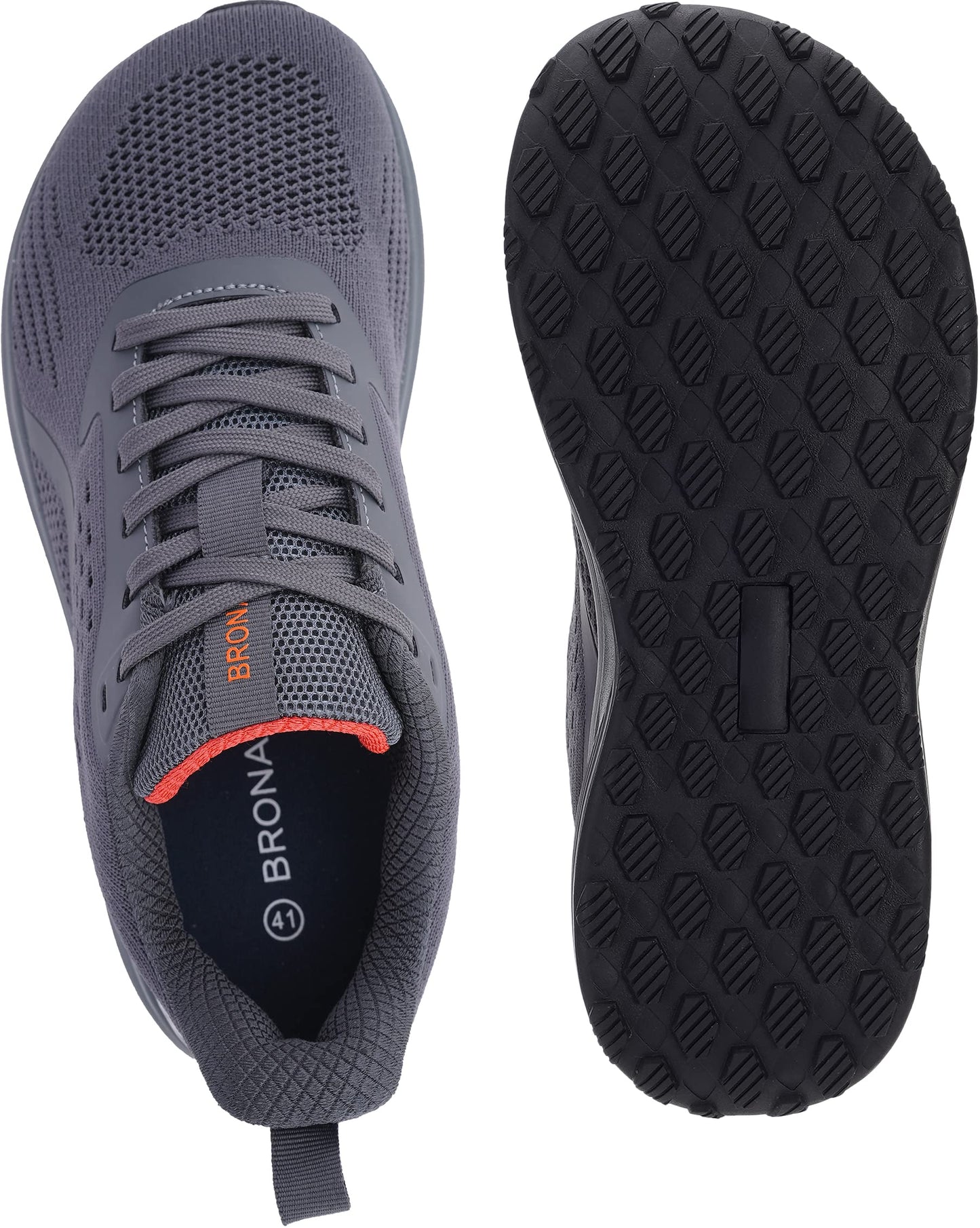 BRONAX Men's Wide Cushioned Supportive Road Running Shoes | Wide Toe Box | Rubber Outsole