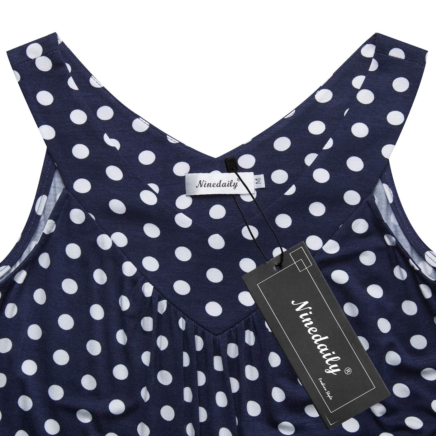 Ninedaily Women Comfy Sleeveless Tunic Top Pleated V Neck Tanks Vest Summer