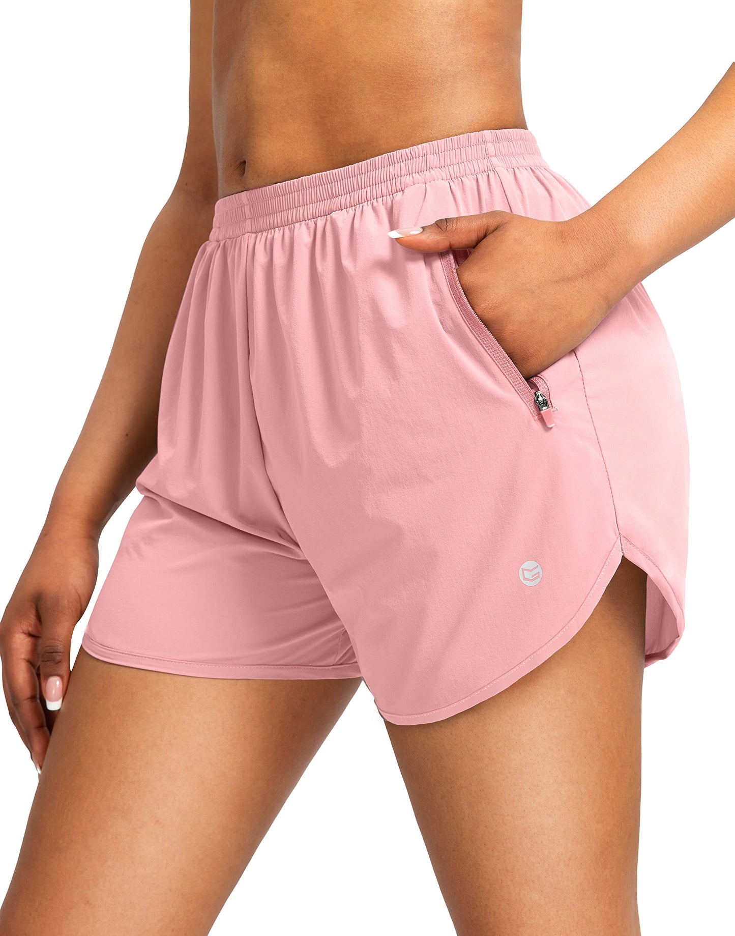 G Gradual Women's Running Shorts with Zipper Pockets Quick Dry Athletic Workout Gym 3" Shorts for Women with Comfy Liner