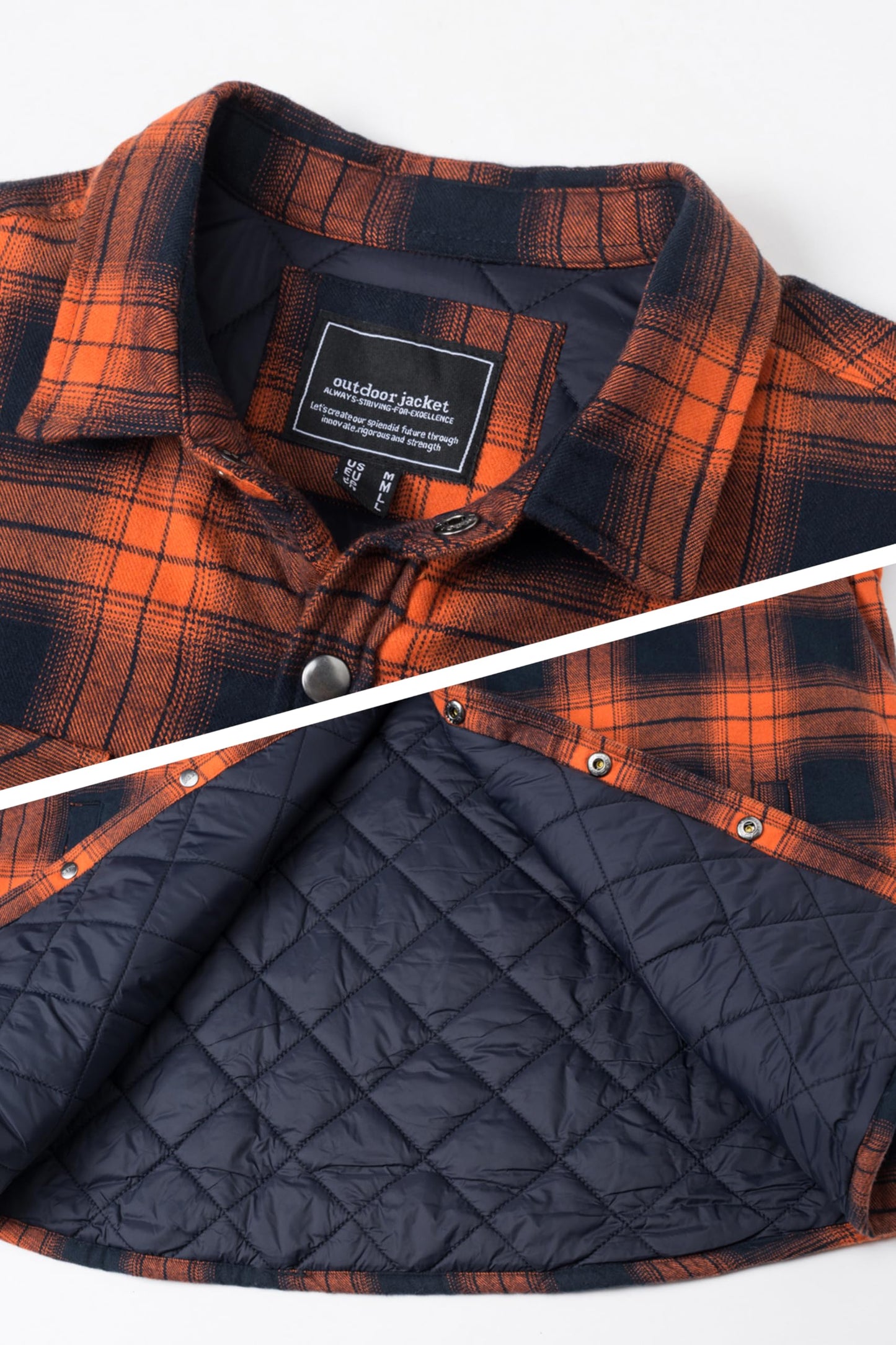 MAGNIVIT Mens Flannel Shirt Jacket Plaid Quilted Lined Coat Button Down Shirts Jacket Casual Winter Coat with Pocket