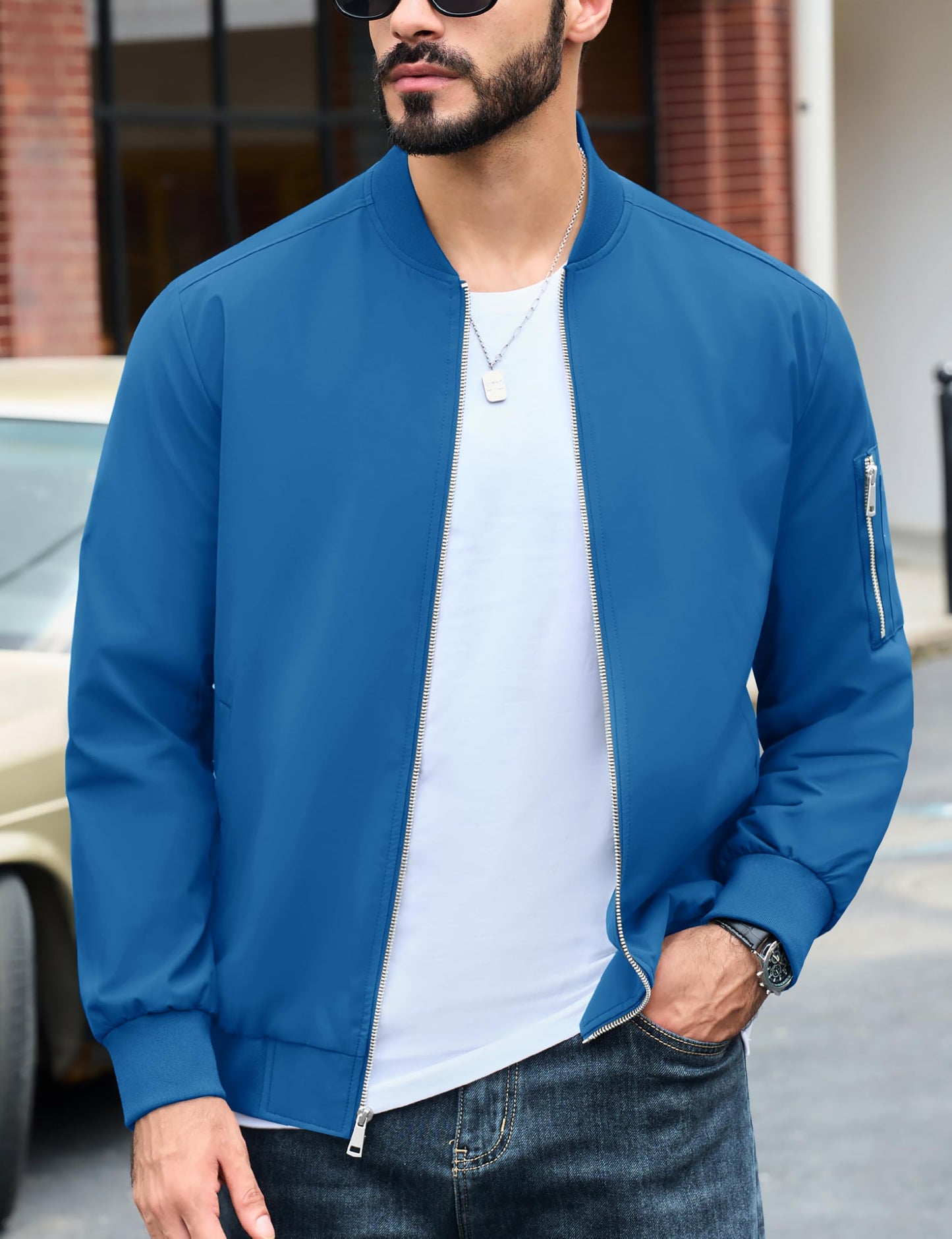 MAGNIVIT Men's Lightweight Bomber Jacket Windbreaker Casual Fall Spring Outdoor Coat