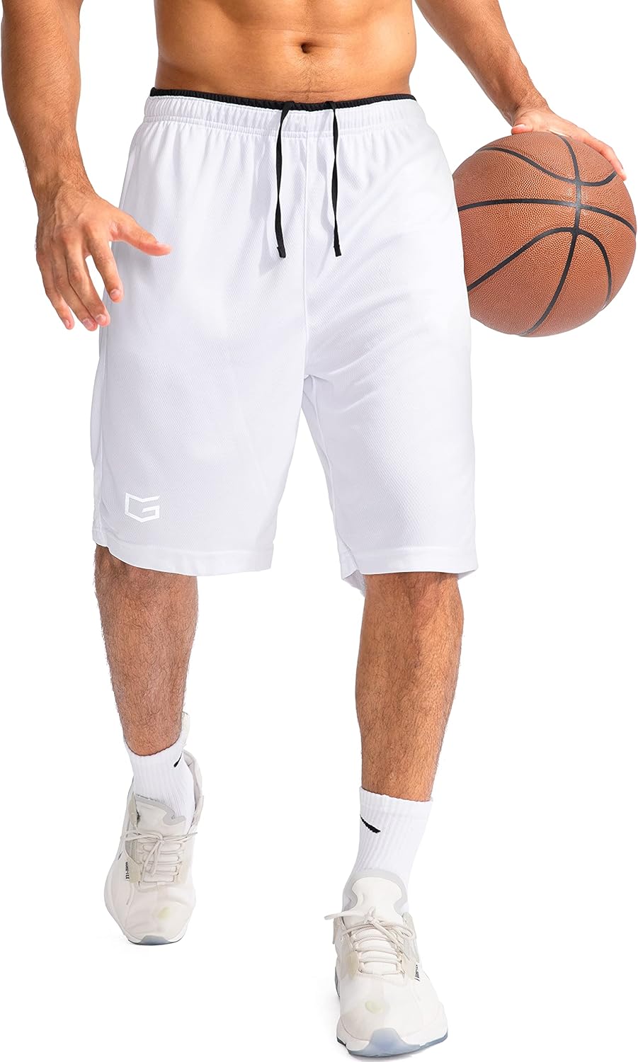 G Gradual Men's Basketball Shorts with Zipper Pockets Lightweight Quick Dry 11" Long Shorts for Men Athletic Gym