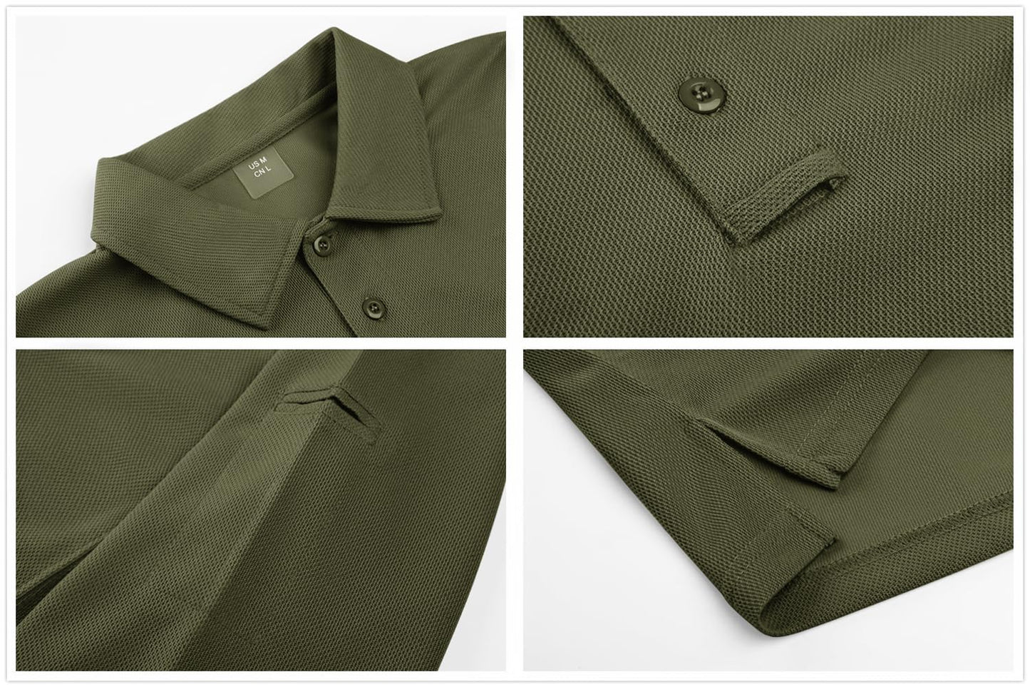 MAGNIVIT Men's Polo Shirts Long Sleeve Quick Dry Performance Shirt Military Tactical Army Combat Polo Shirts