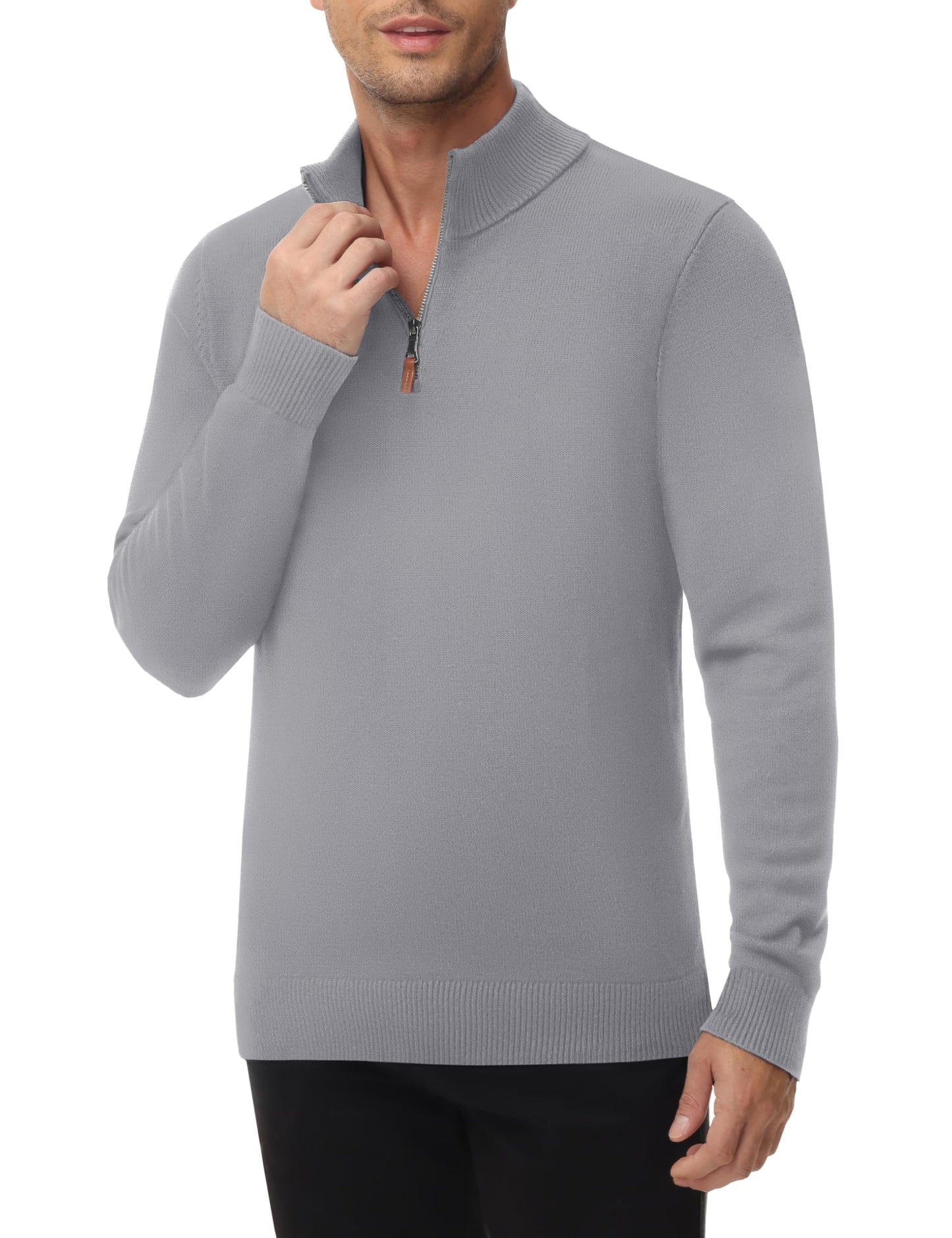 MAGNIVIT Men's Sweater Quarter Zip Pullover Fall Winter Spring Polo Sweatshirts
