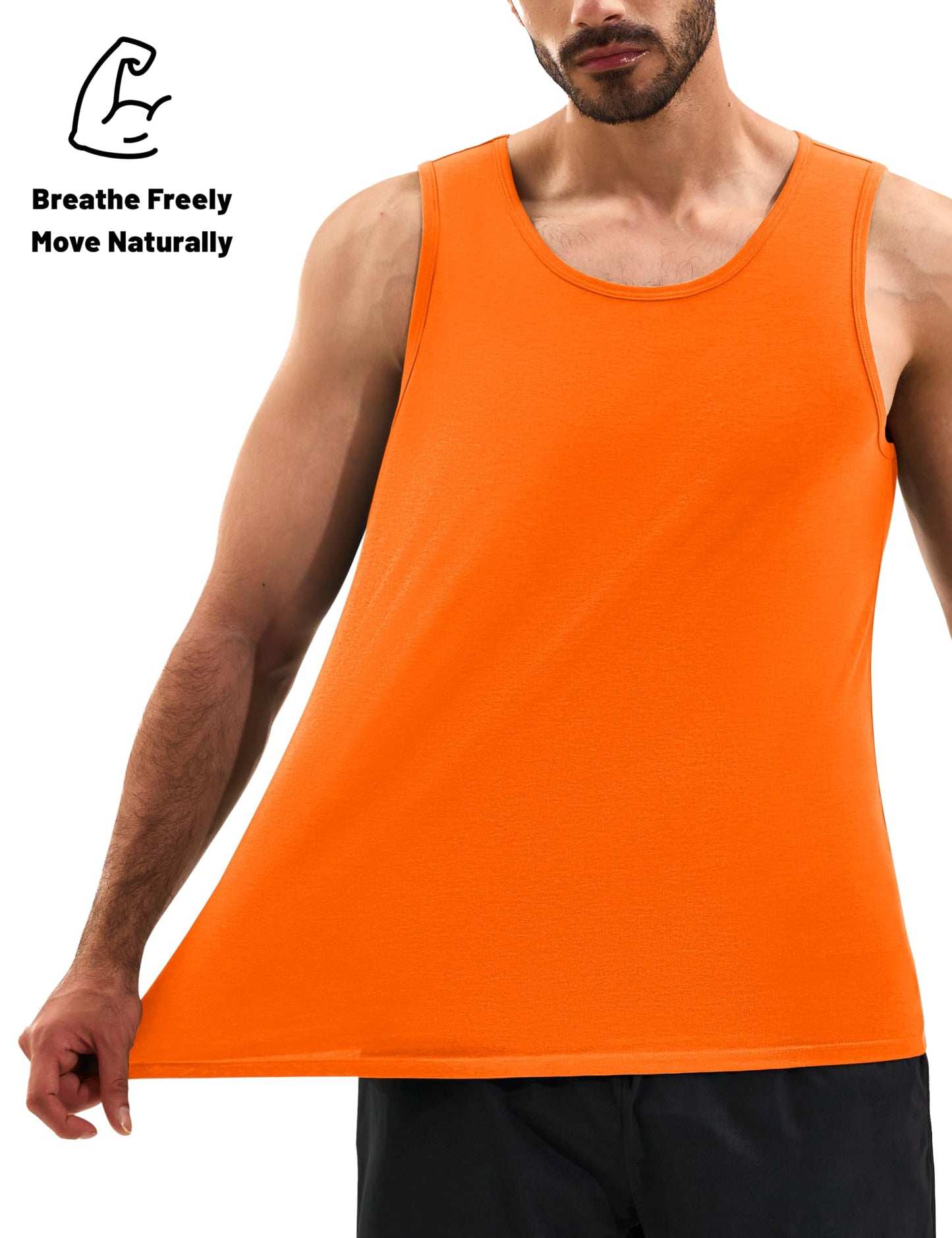MAGNIVIT Mens Tank Top UPF50+ Summer Sleeveless Muscle Shirts Cotton Blend Casual Tee Cooling Gym Workout Shirts