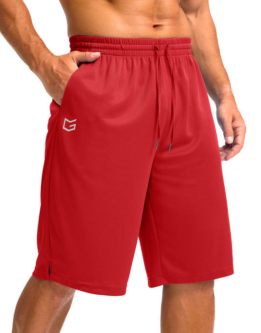 G Gradual Men's Athletic Shorts with Pockets 11" Long Basketball Shorts Lightweight Quick Dry Gym Workout Shorts for Men