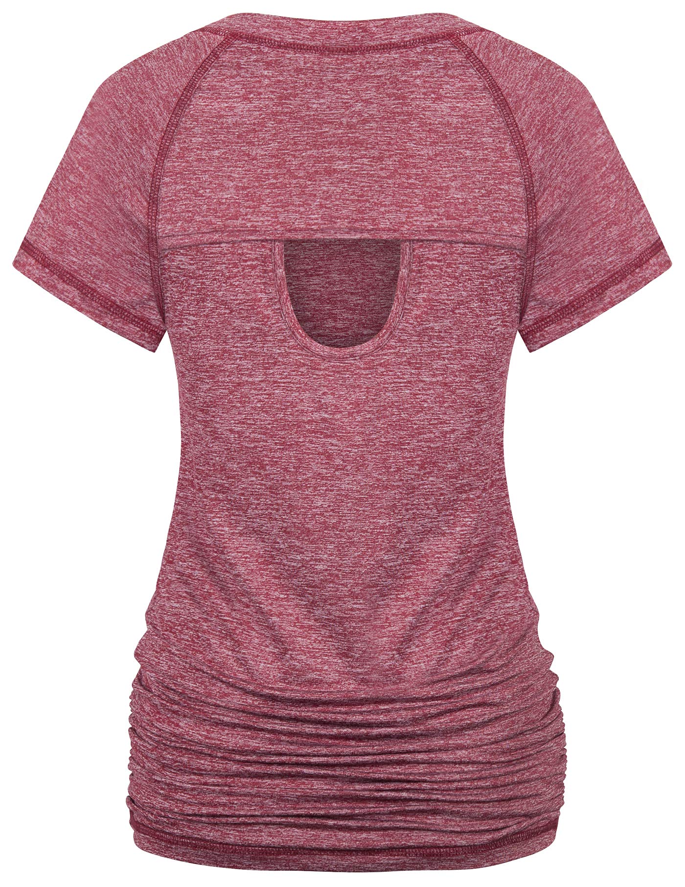 Ninedaily Womens Workout Top Running Yoga Shirt Summer Short Sleeve Casual Tunic