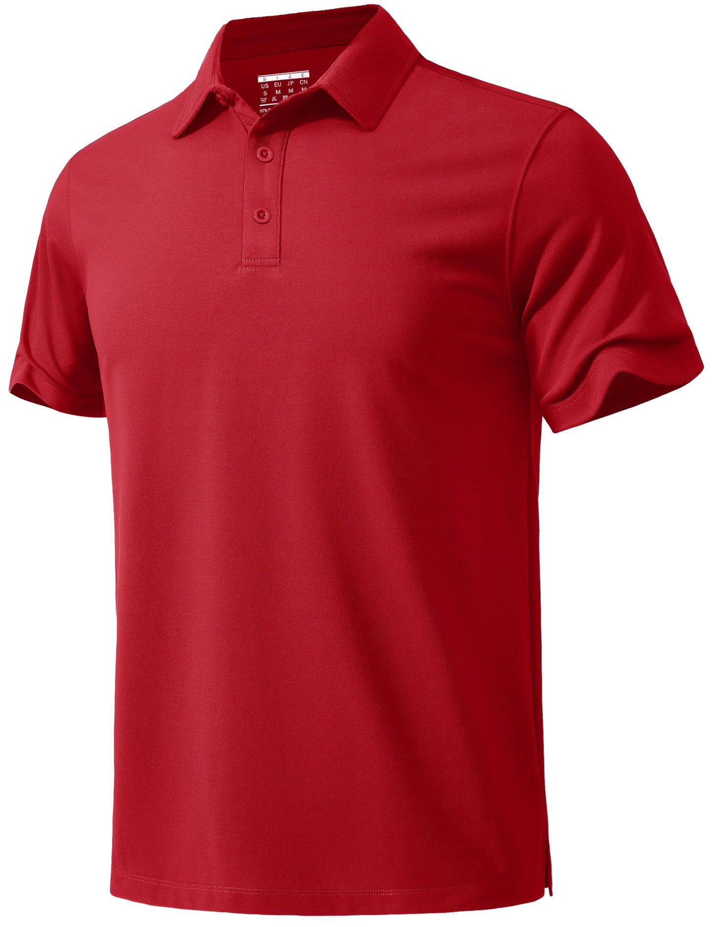 MAGNIVIT Men's Polo Shirt Short Sleeve 3 Button Cotton Pique Casual T-Shirts Moisture Wicking Performance Work Golf Tee