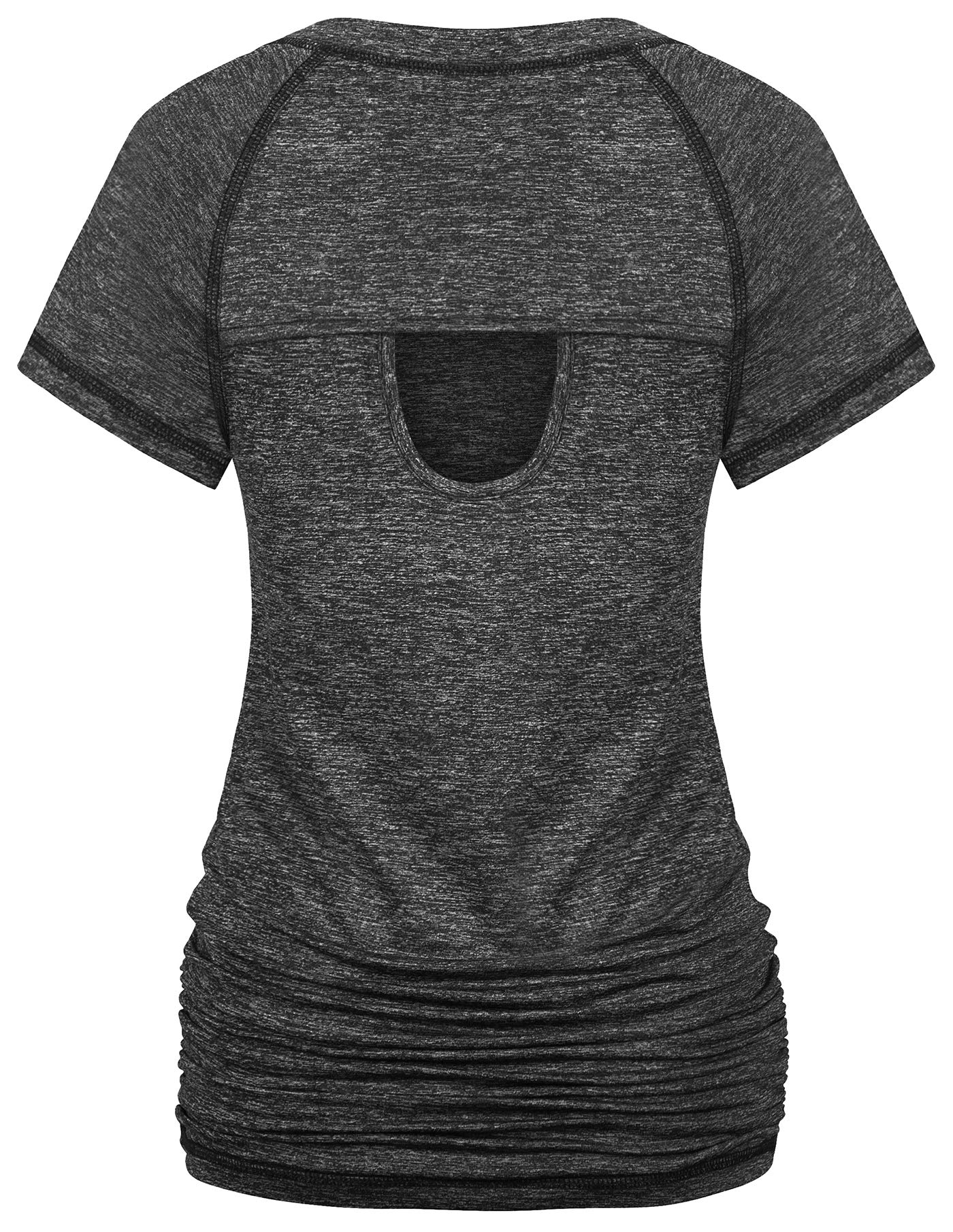 Ninedaily Womens Workout Top Running Yoga Shirt Summer Short Sleeve Casual Tunic