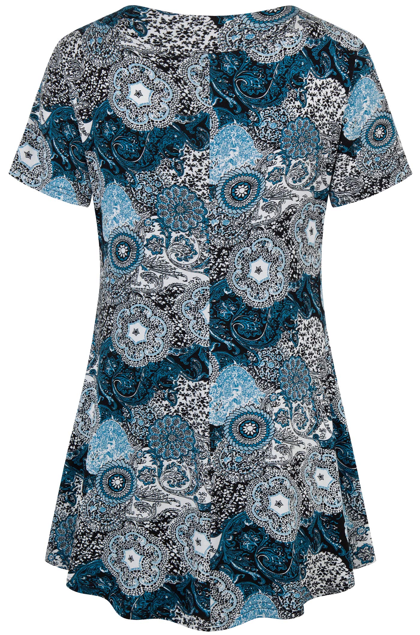 Ninedaily Women's Tunic Summer Short Sleeve Top Loose V Neck Dressy Shirt Blouse