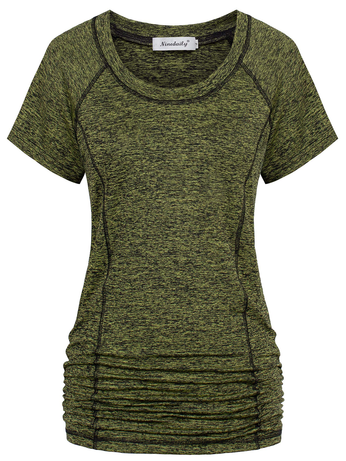 Ninedaily Womens Workout Top Running Yoga Shirt Summer Short Sleeve Casual Tunic