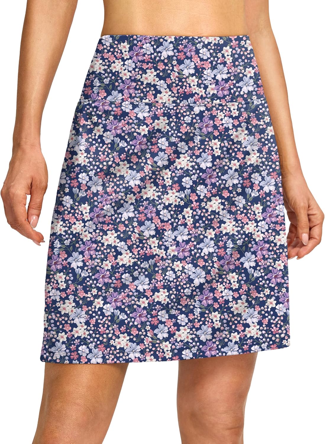 G Gradual 19" Skorts for Woman Knee Length Golf Skirt Long Athletic Tennis Skorts for Women Dressy Casual with Shorts Pockets