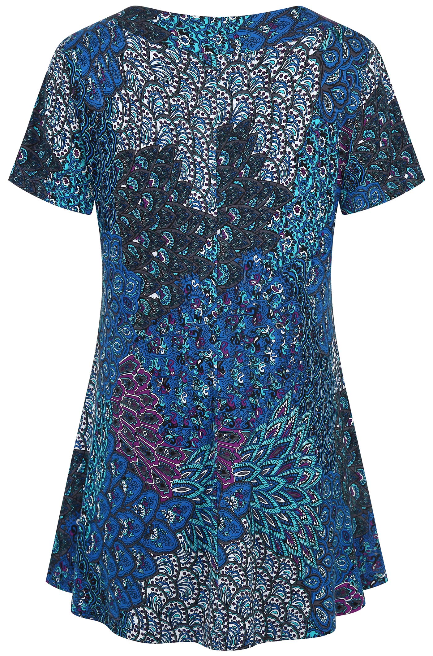 Ninedaily Women's Tunic Summer Short Sleeve Top Loose V Neck Dressy Shirt Blouse
