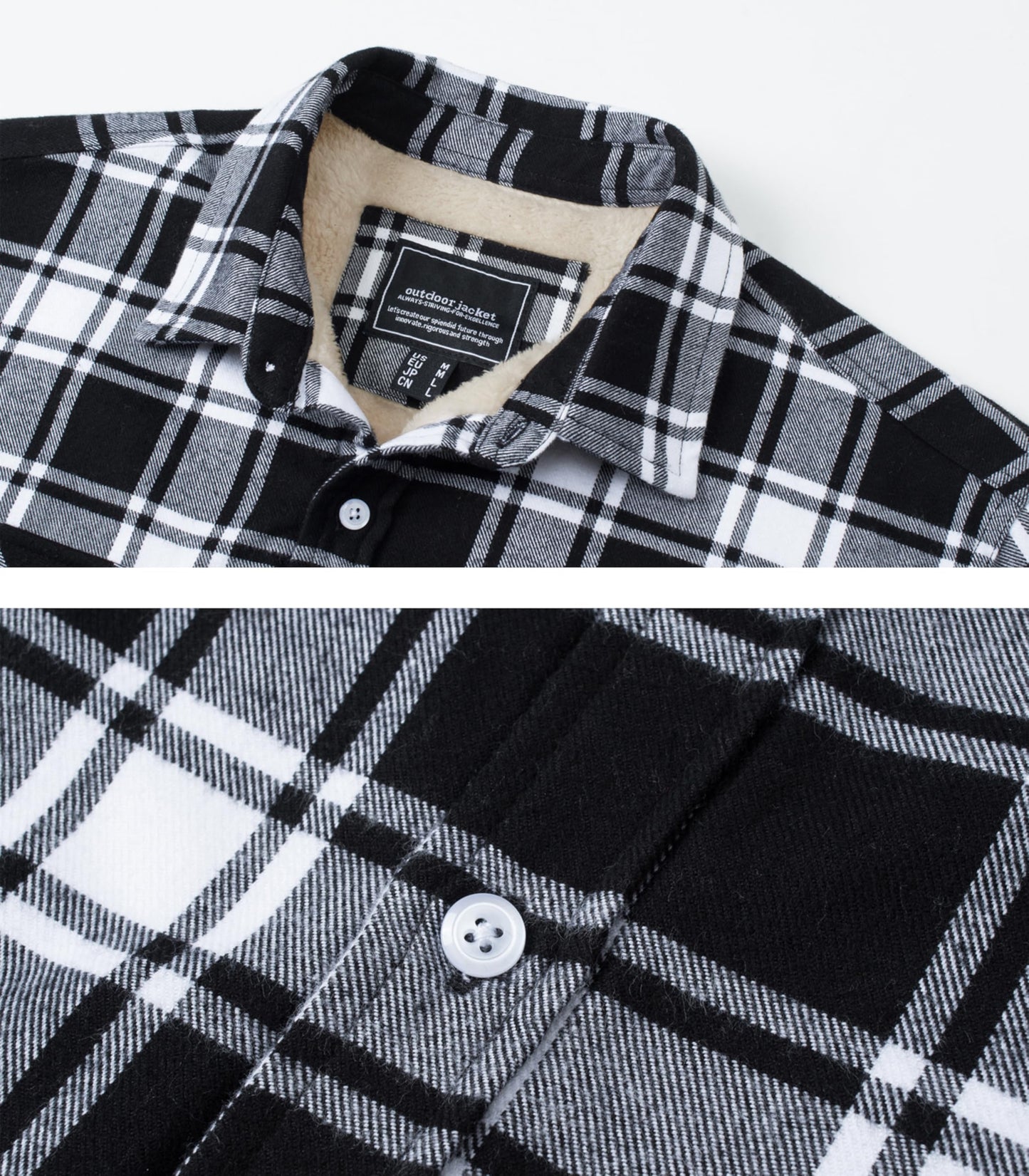 MAGNIVIT Mens Flannel Plaid Shirts Fleece Warm Winter Coat Sherpa Lining Jackets Soft Thickened Outwear Casual Outdoor Travel