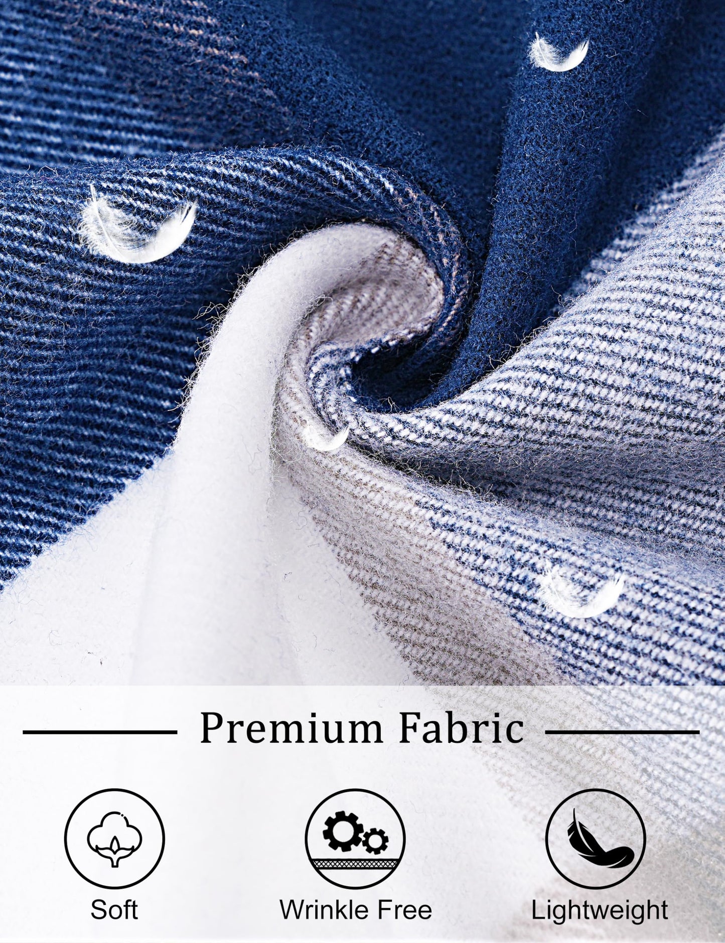 MAGNIVIT Men's Flannel Shirts Long Sleeve Button Down Fleece Cotton Jacket Two Pockets