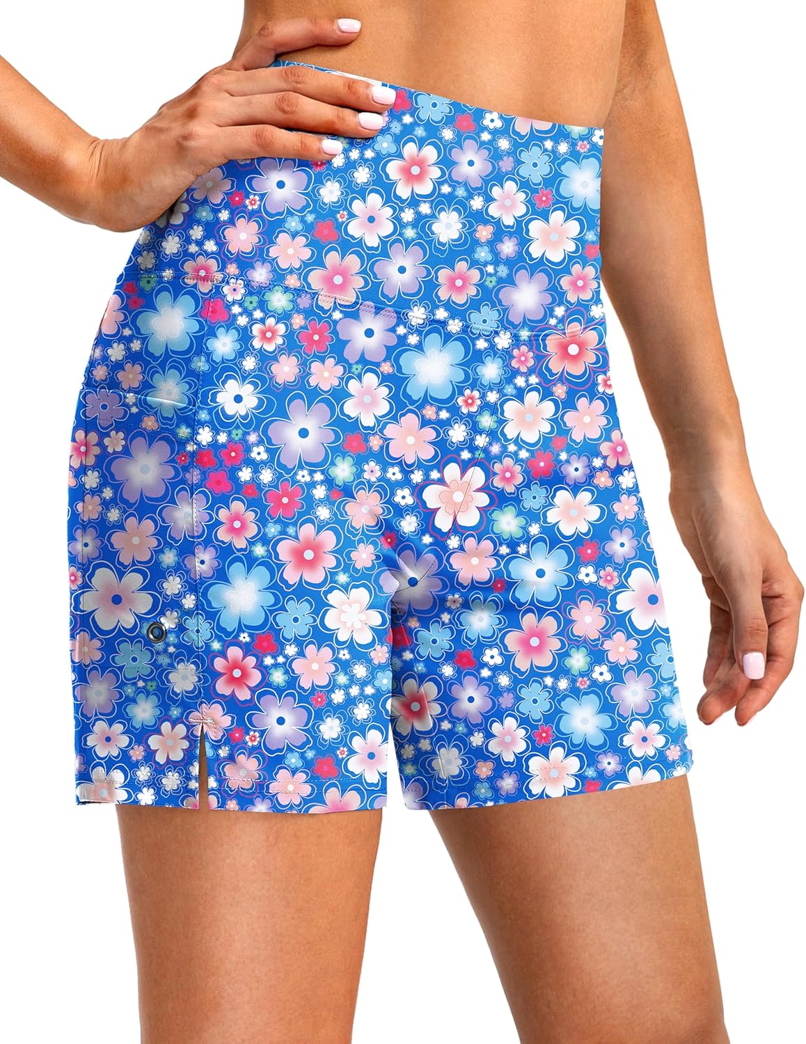 G Gradual Women's 5" High Waisted Swim Board Shorts with Phone Pockets UPF 50+ Quick Dry Beach Shorts for Women with Liner